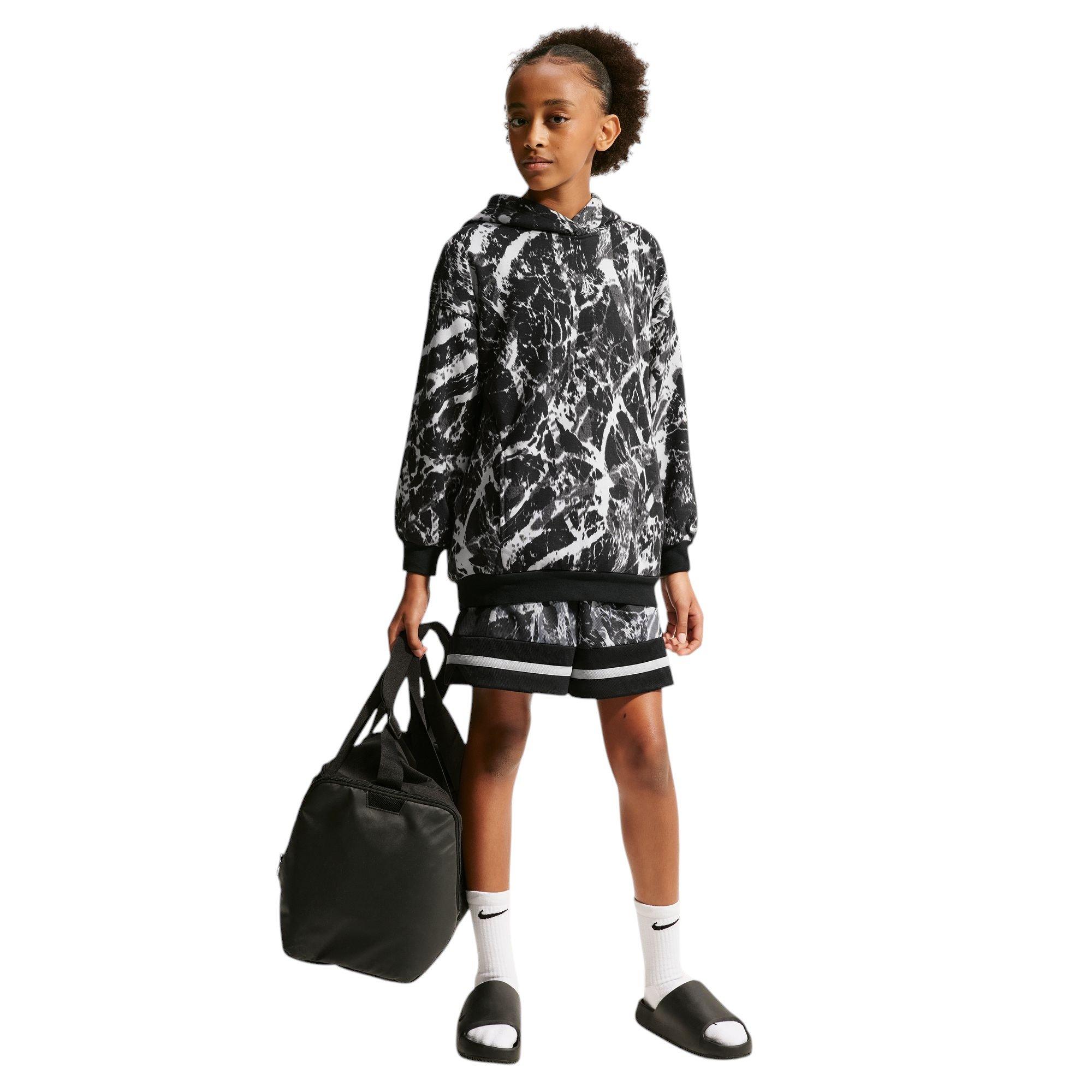 Nike Ja Worst Nightmare Club Fleece Oversized Basketball Big Kids' Hoodie - BLACK/GREY