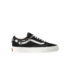 Vans Old Skool Charms "Black/White" Grade School Girls' Shoe - BLACK/WHITE