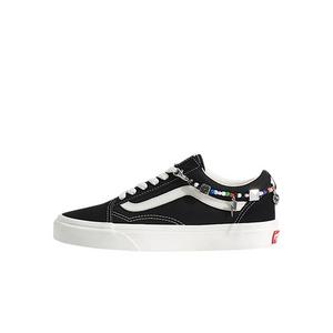 Vans Old Skool Charms "Black/White" Grade School Girls' Shoe - BLACK/WHITE