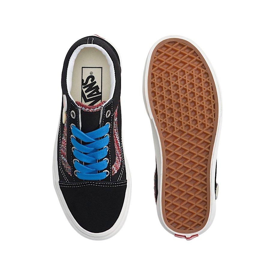 Vans Old Skool Souvenir Pins "Black/White" Grade School Kids' Shoe - BLACK/WHITE