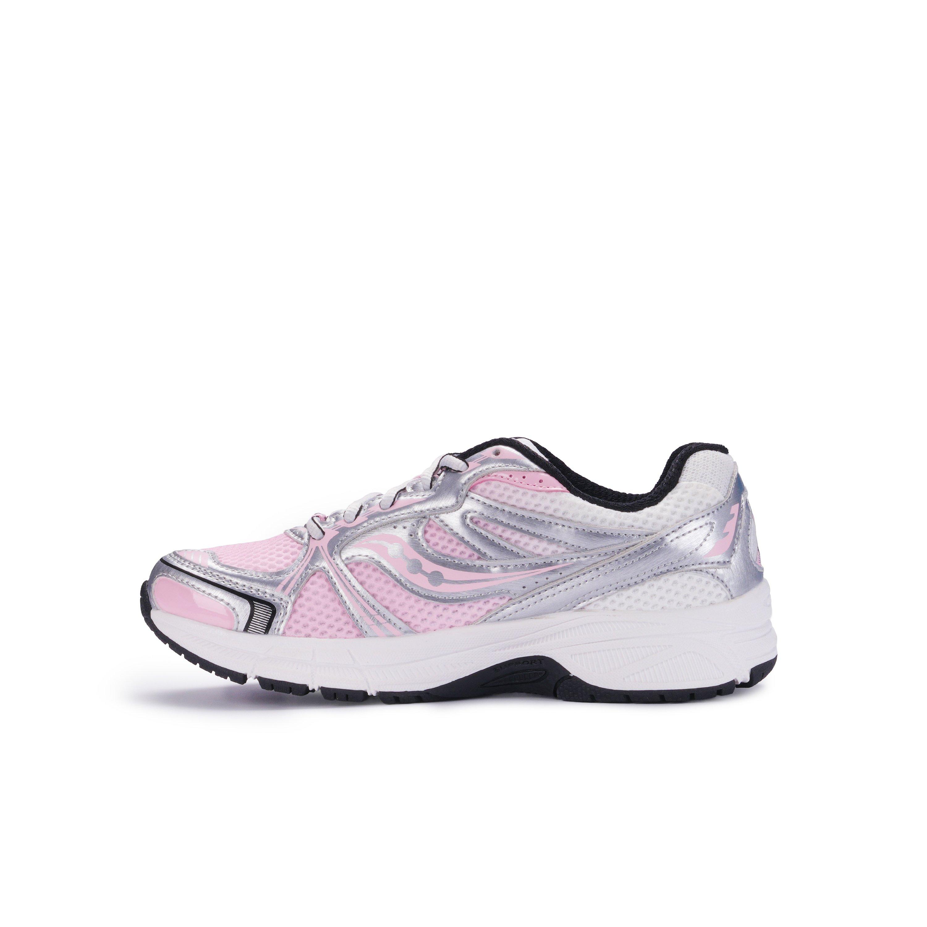 Saucony Grid Legacy "Pink/White/Silver" Grade School Girls' Shoe - WHITE/PINK/SILVER