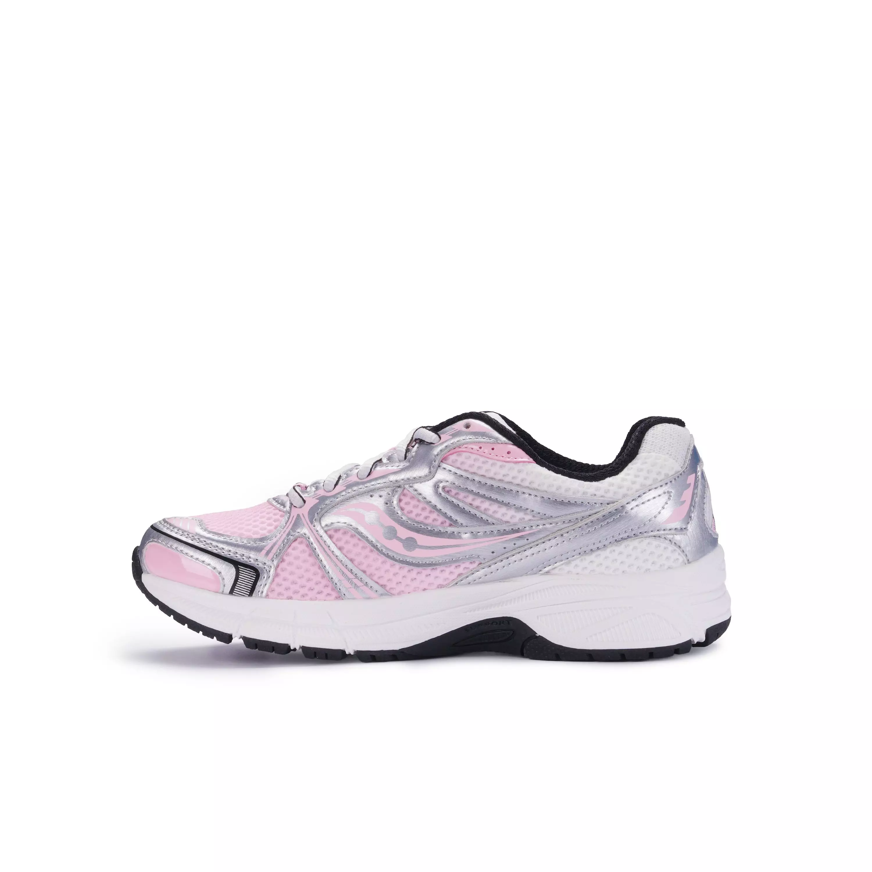 Saucony Grid Legacy "Pink/White/Silver" Grade School Girls' Shoe - WHITE/PINK/SILVER