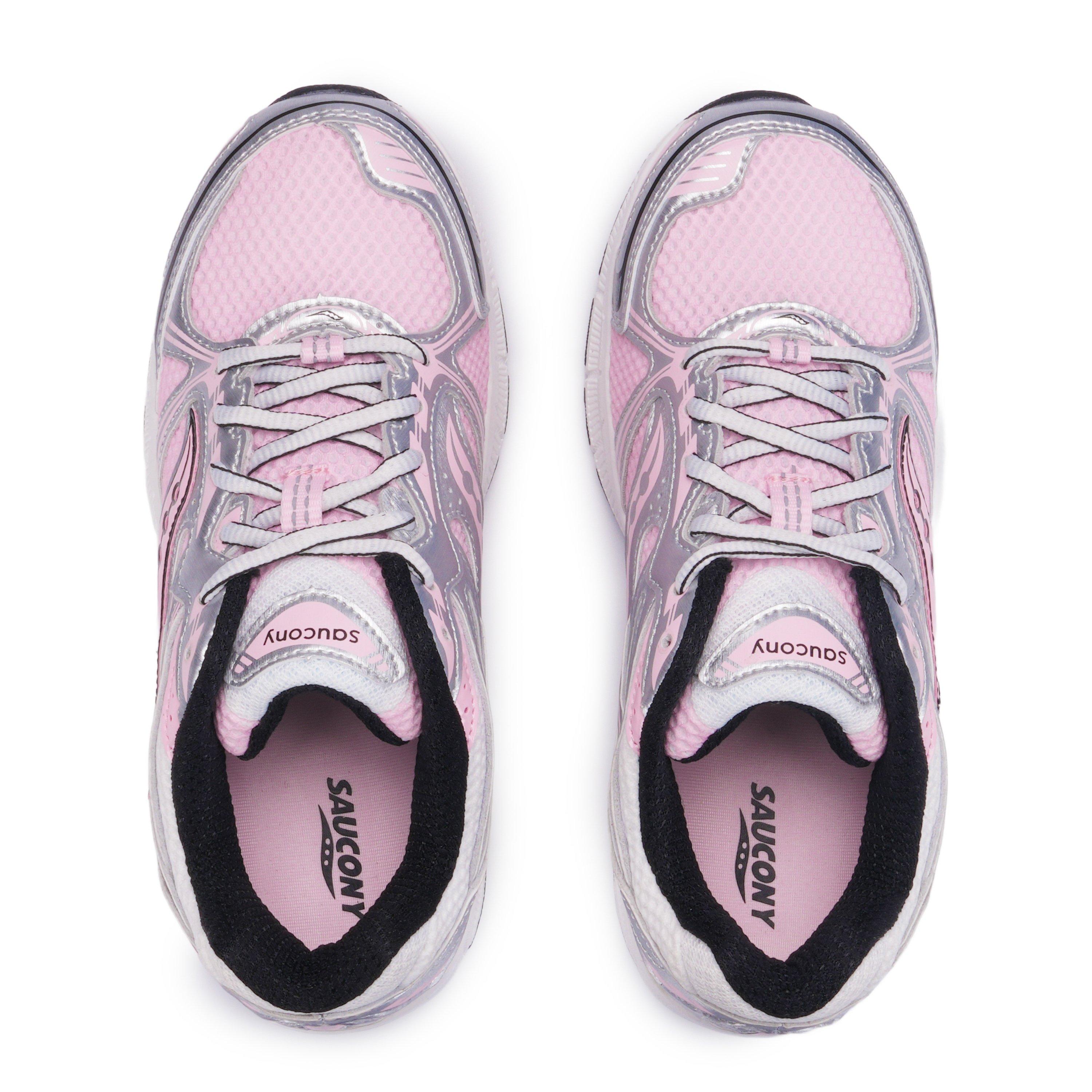Saucony Grid Legacy "Pink/White/Silver" Grade School Girls' Shoe - WHITE/PINK/SILVER