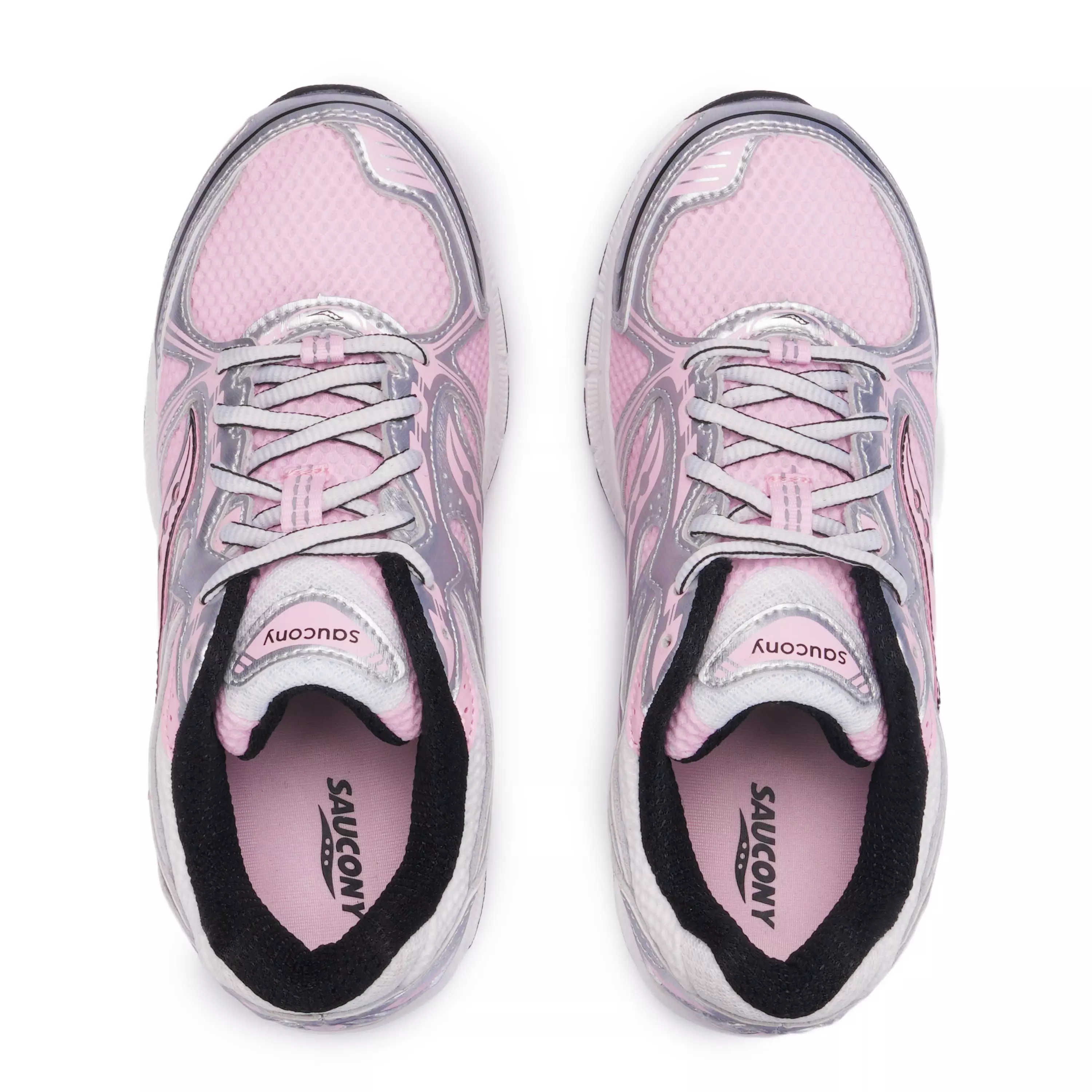 Saucony Grid Legacy "Pink/White/Silver" Preschool Girls' Shoe - WHITE/PINK/SILVER