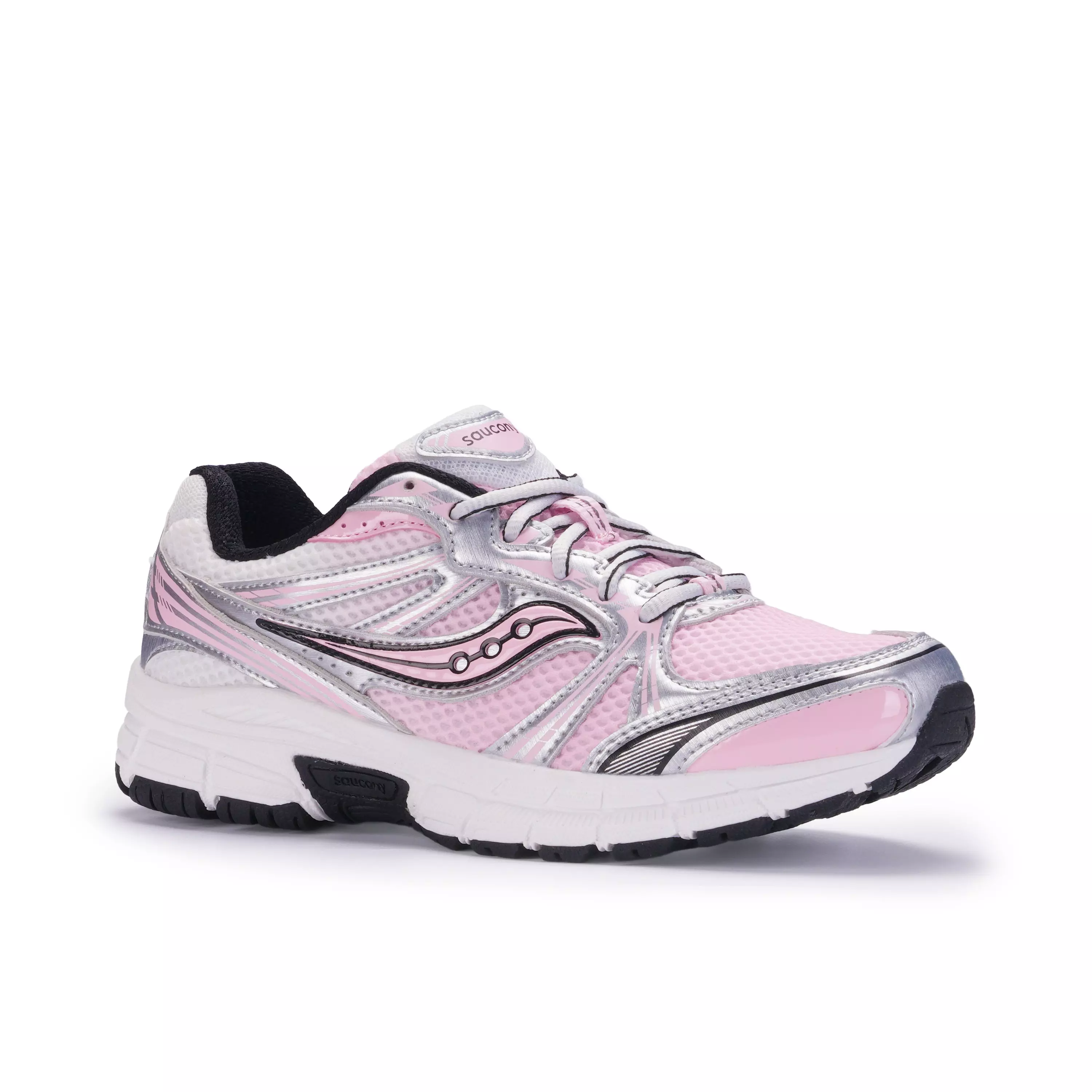 Saucony Grid Legacy "Pink/White/Silver" Preschool Girls' Shoe - WHITE/PINK/SILVER