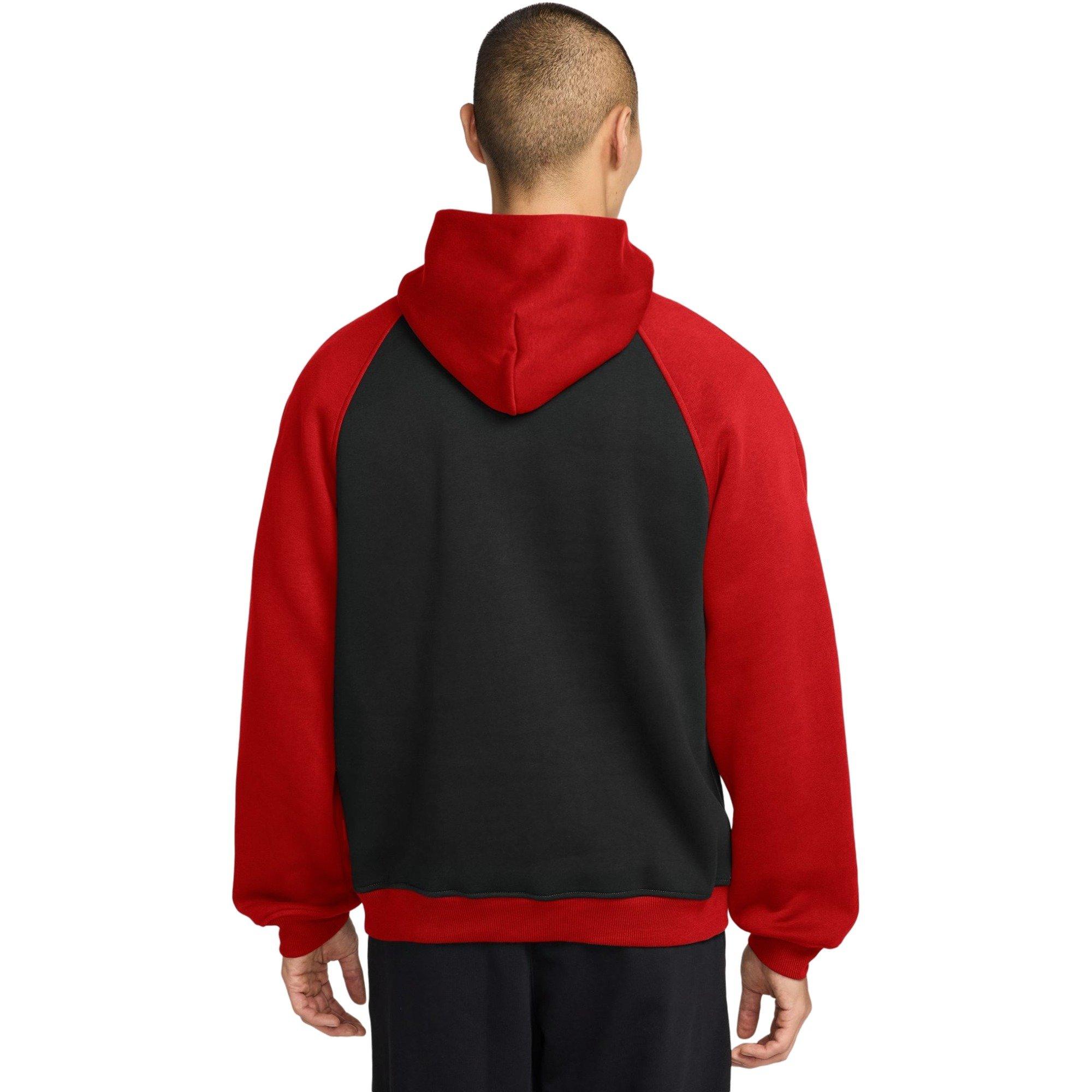 Jordan Men's Brooklyn Fleece Pullover Hoodie-Black/Red - BLACK/RED