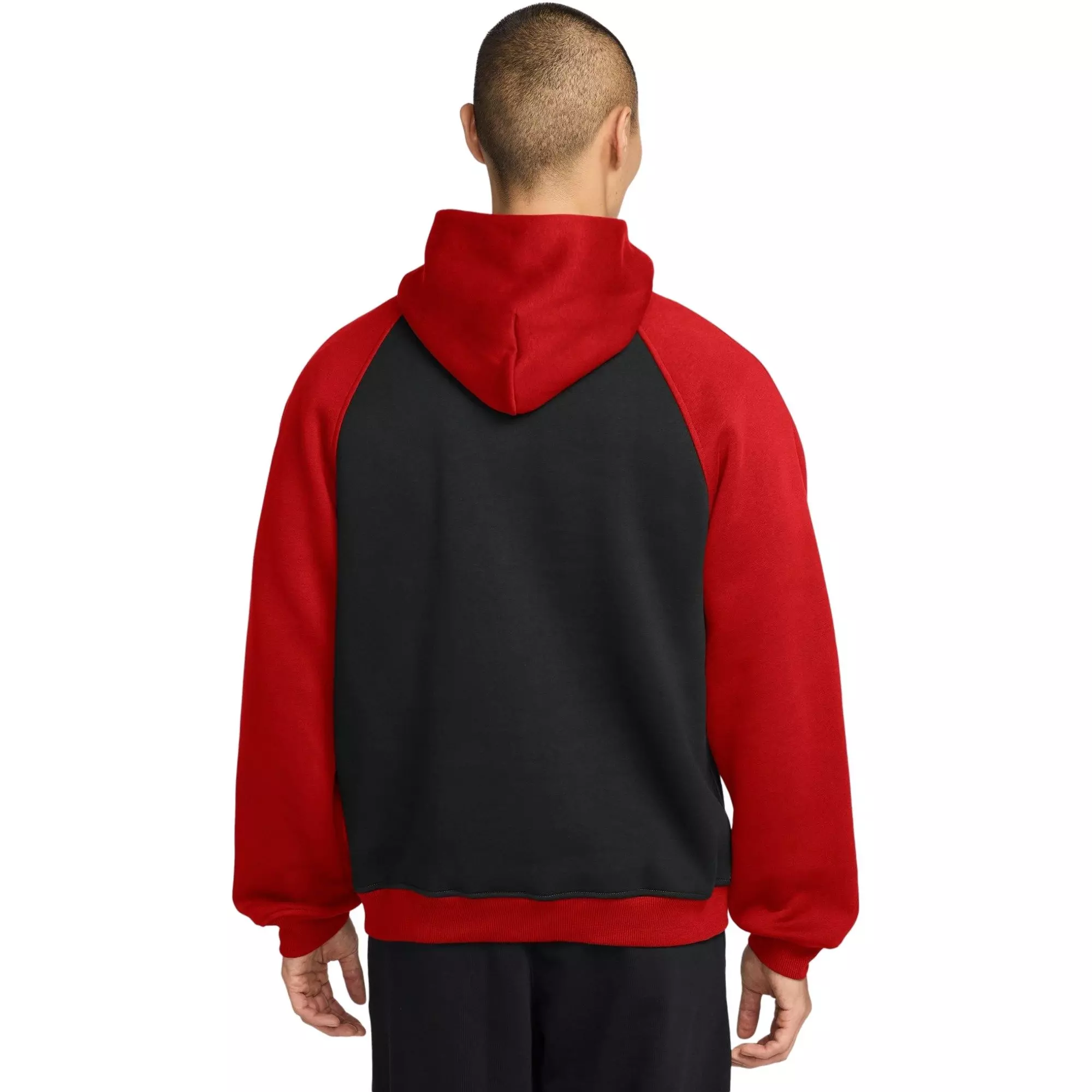 Jordan Men's Brooklyn Fleece Pullover Hoodie-Black/Red - BLACK/RED