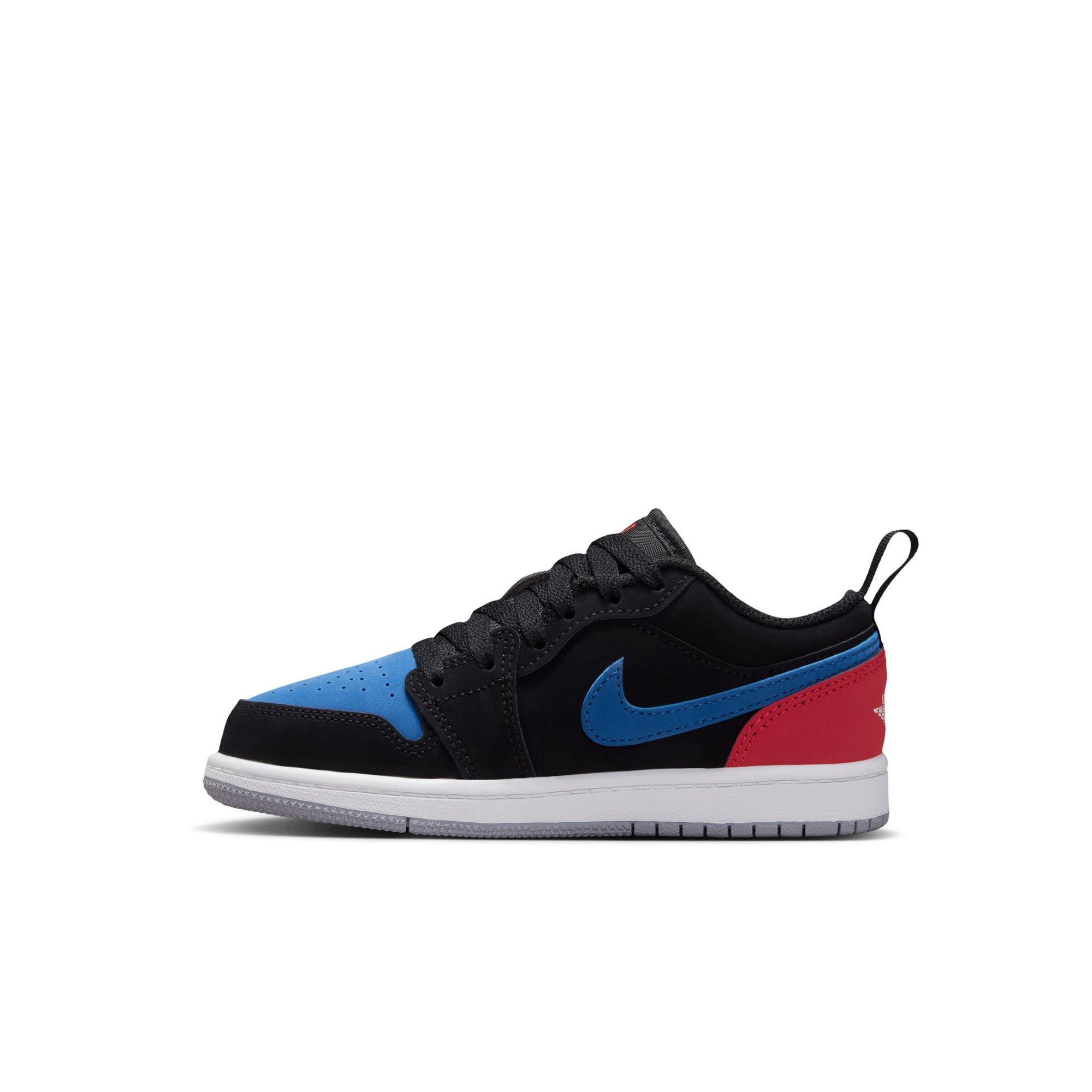 Jordan 1 Low "Black/Summit White/True Blue/Varsity Red" Preschool Boys' Shoe - BLACK/RED/BLUE