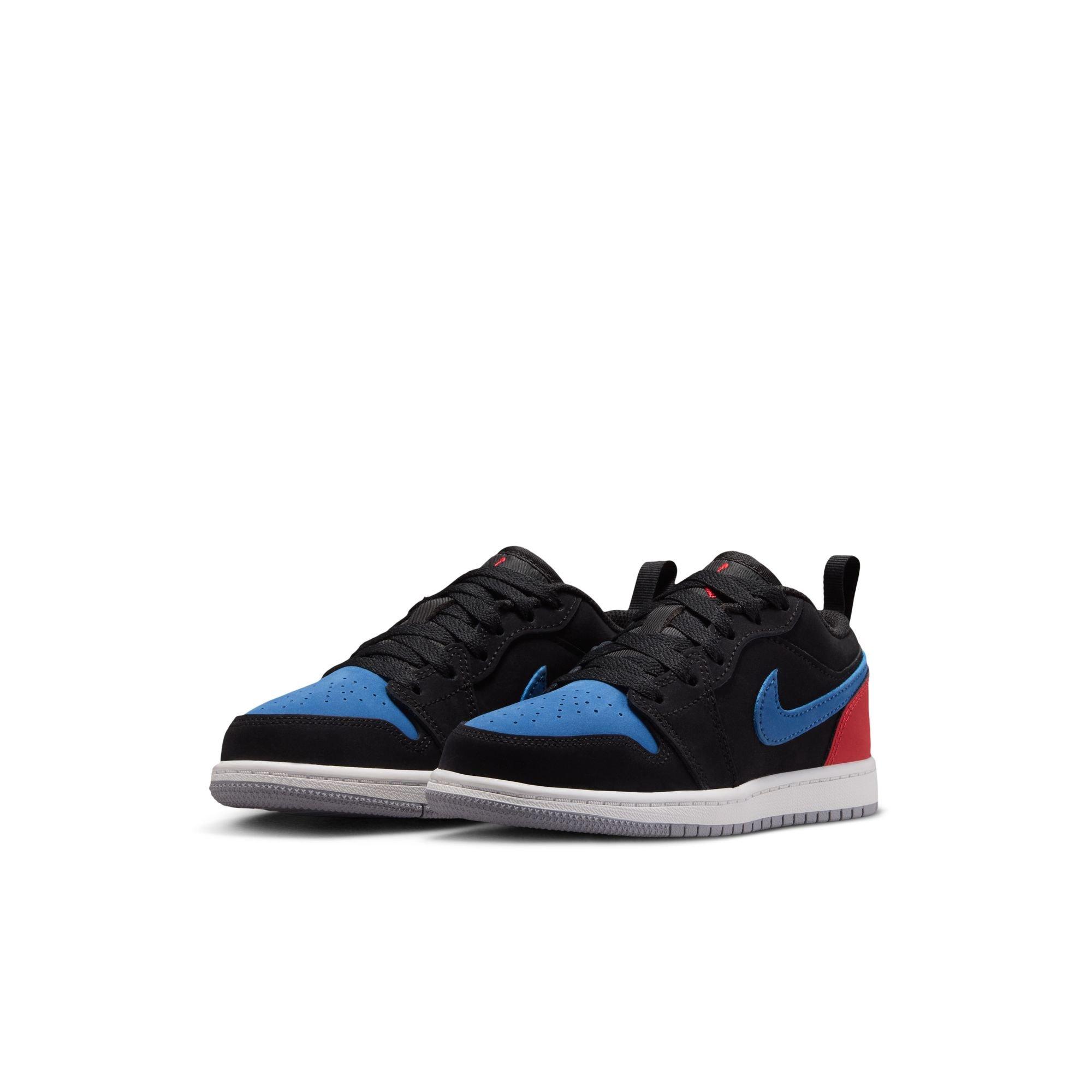 Jordan 1 Low "Black/Summit White/True Blue/Varsity Red" Preschool Boys' Shoe - BLACK/RED/BLUE