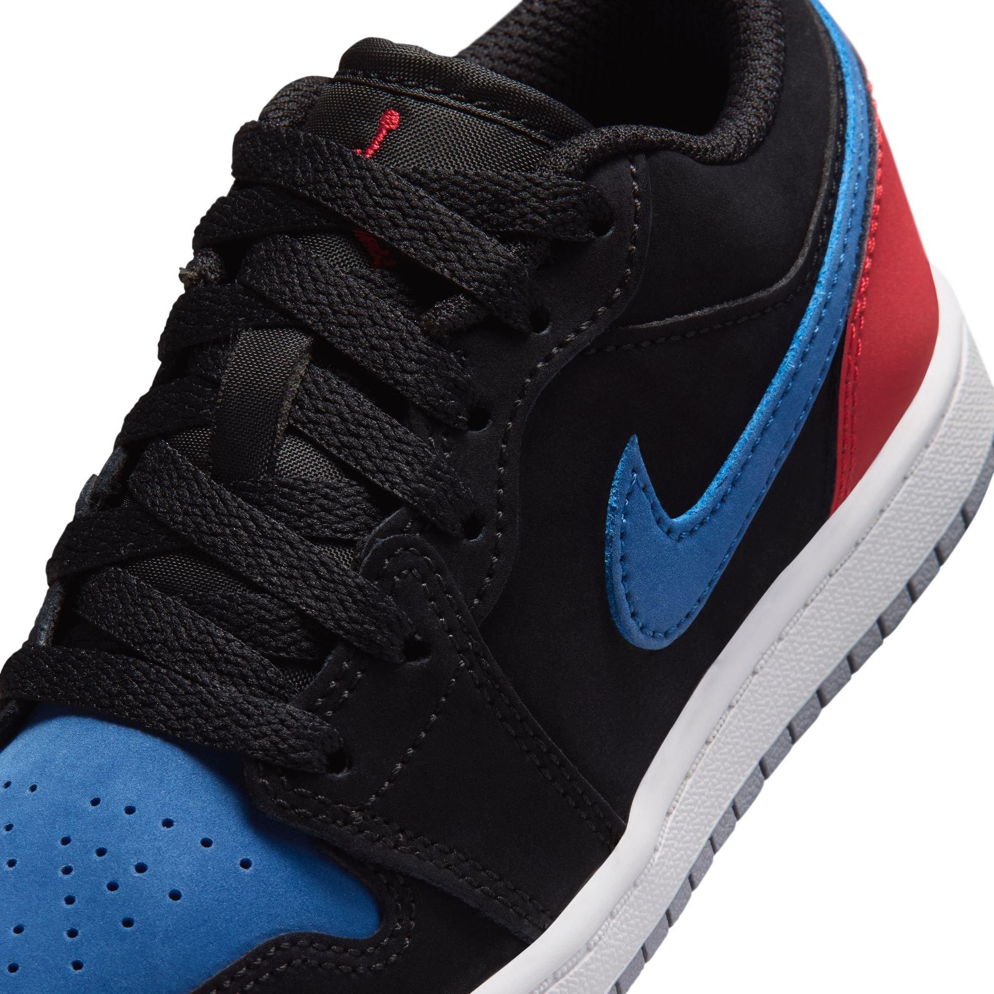 Jordan 1 Low "Black/Summit White/True Blue/Varsity Red" Preschool Boys' Shoe - BLACK/RED/BLUE