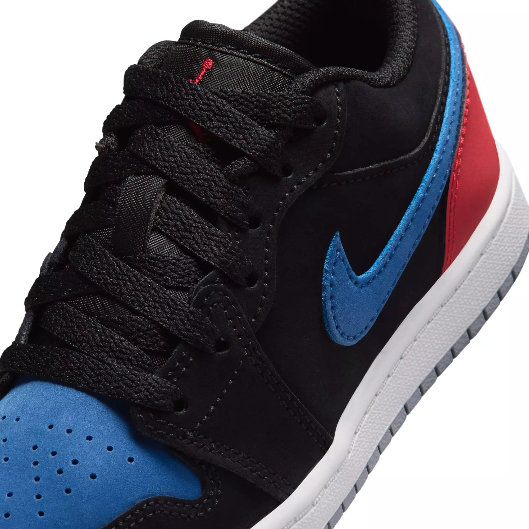 Jordan 1 Low "Black/Summit White/True Blue/Varsity Red" Preschool Boys' Shoe - BLACK/RED/BLUE