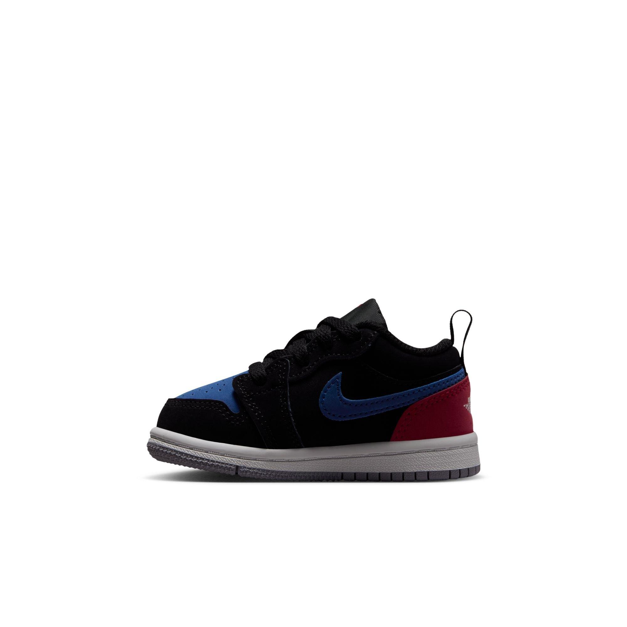 Jordan 1 Low Toddler Boys' "Black/Summit White/True Blue/Varsity Red" Shoe