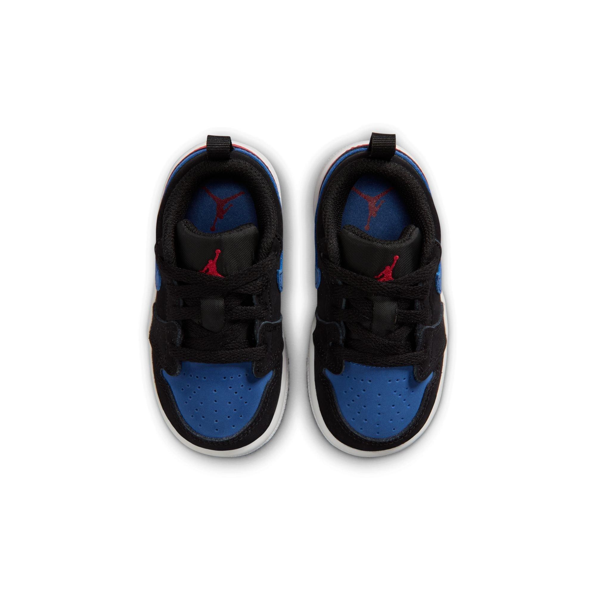 Jordan 1 Low Toddler Boys' "Black/Summit White/True Blue/Varsity Red" Shoe