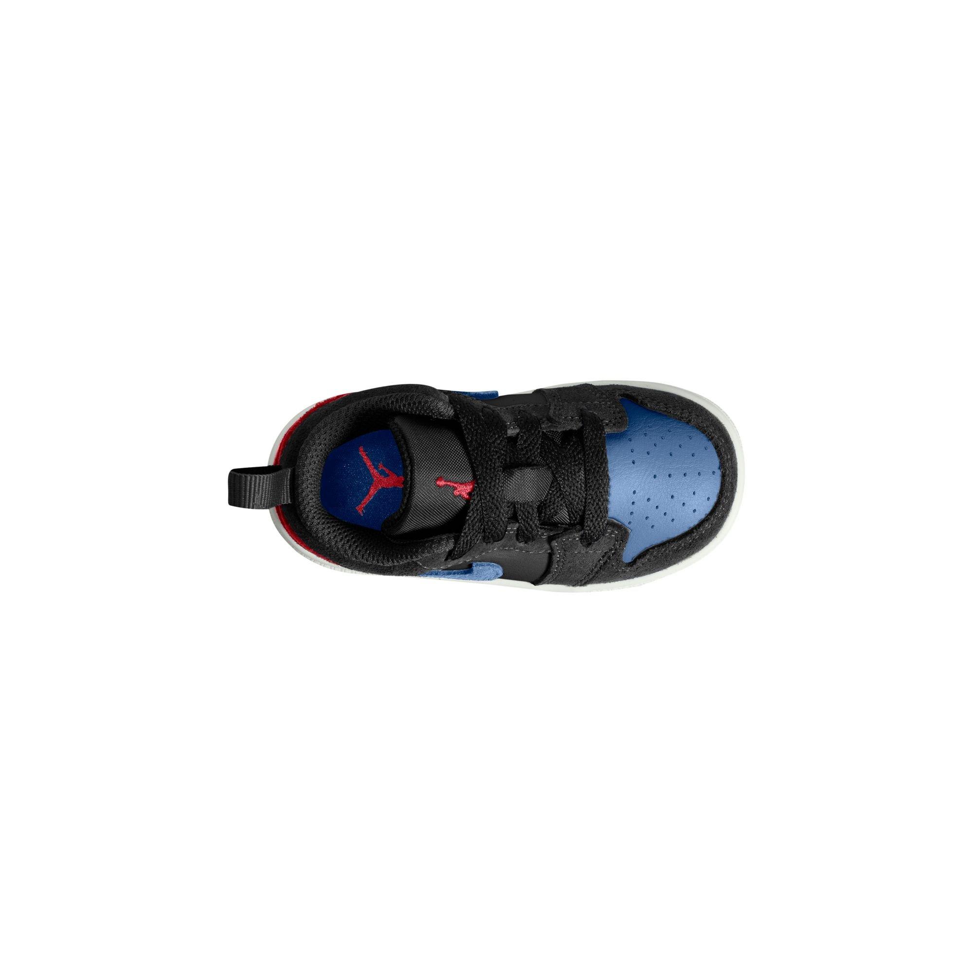 Jordan 1 Low Toddler Boys' "Black/Summit White/True Blue/Varsity Red" Shoe