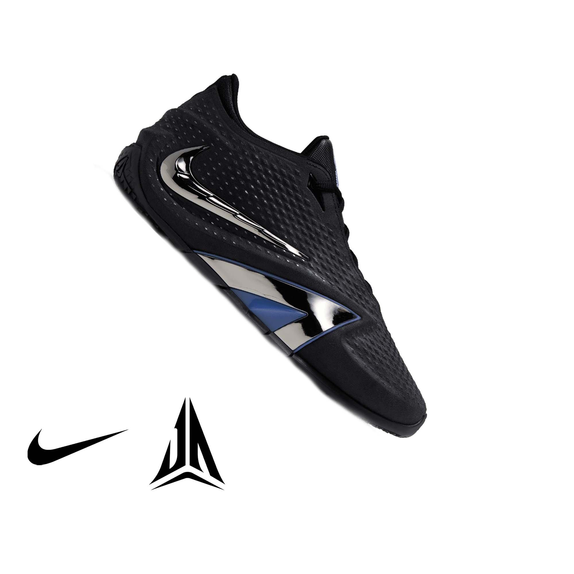 Nike Ja 4 "Dark Mode" Grade School Kids' Basketball Shoe - BLACK/METALLIC SILVER/COBALT BLISS
