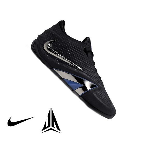 Nike Ja 4 "Dark Mode" Grade School Kids' Basketball Shoe - BLACK/METALLIC SILVER/COBALT BLISS