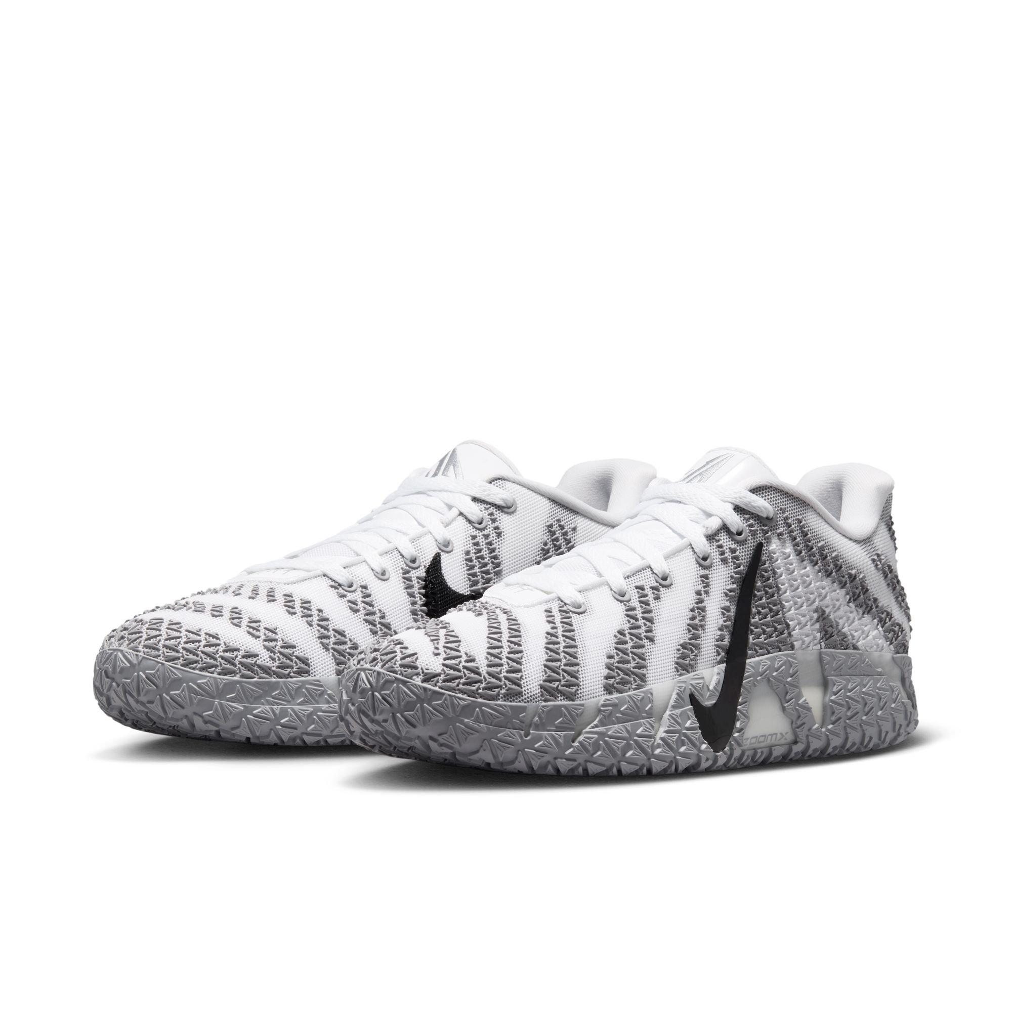 Nike Ja 3 "White/Metallic Silver/University Red" Men's Basketball Shoe - WHITE/BLACK Thumbnail View 5