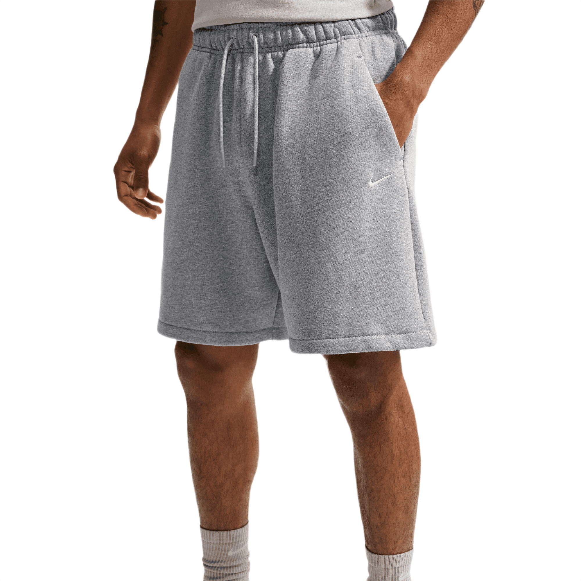 Nike Men's Solo Swoosh Shorts - Grey - GREY Thumbnail View 3