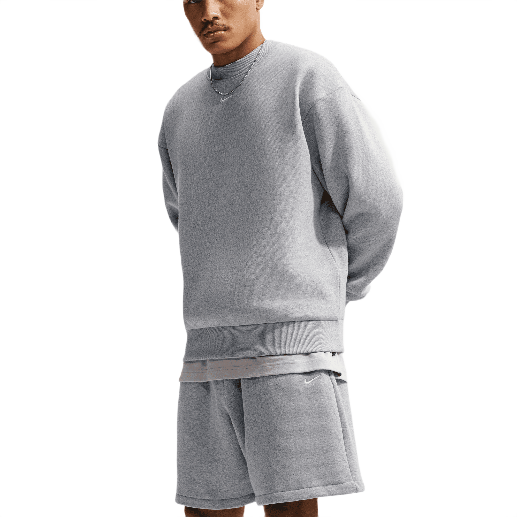 Nike Men's Solo Swoosh Shorts - Grey - GREY Thumbnail View 5