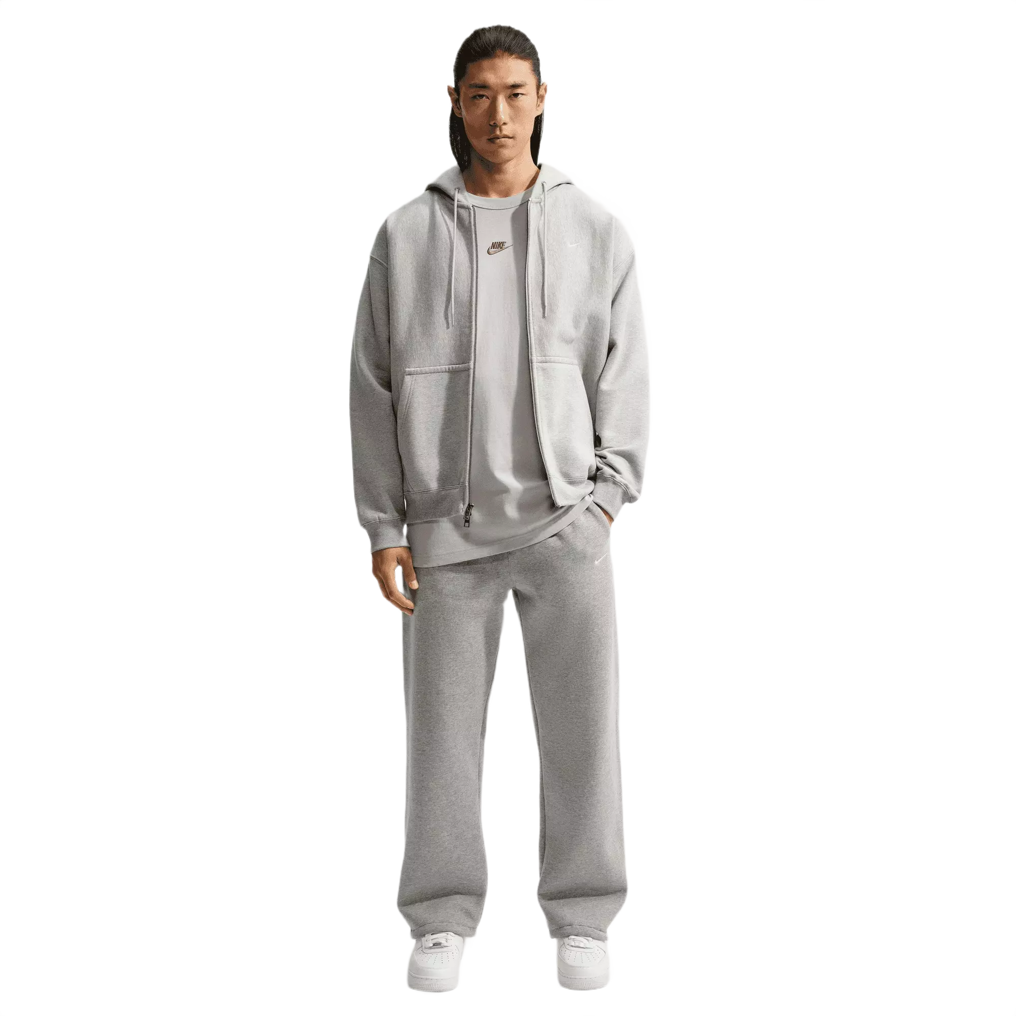 Nike Men's Solo Swoosh Bungee Pants - GREY