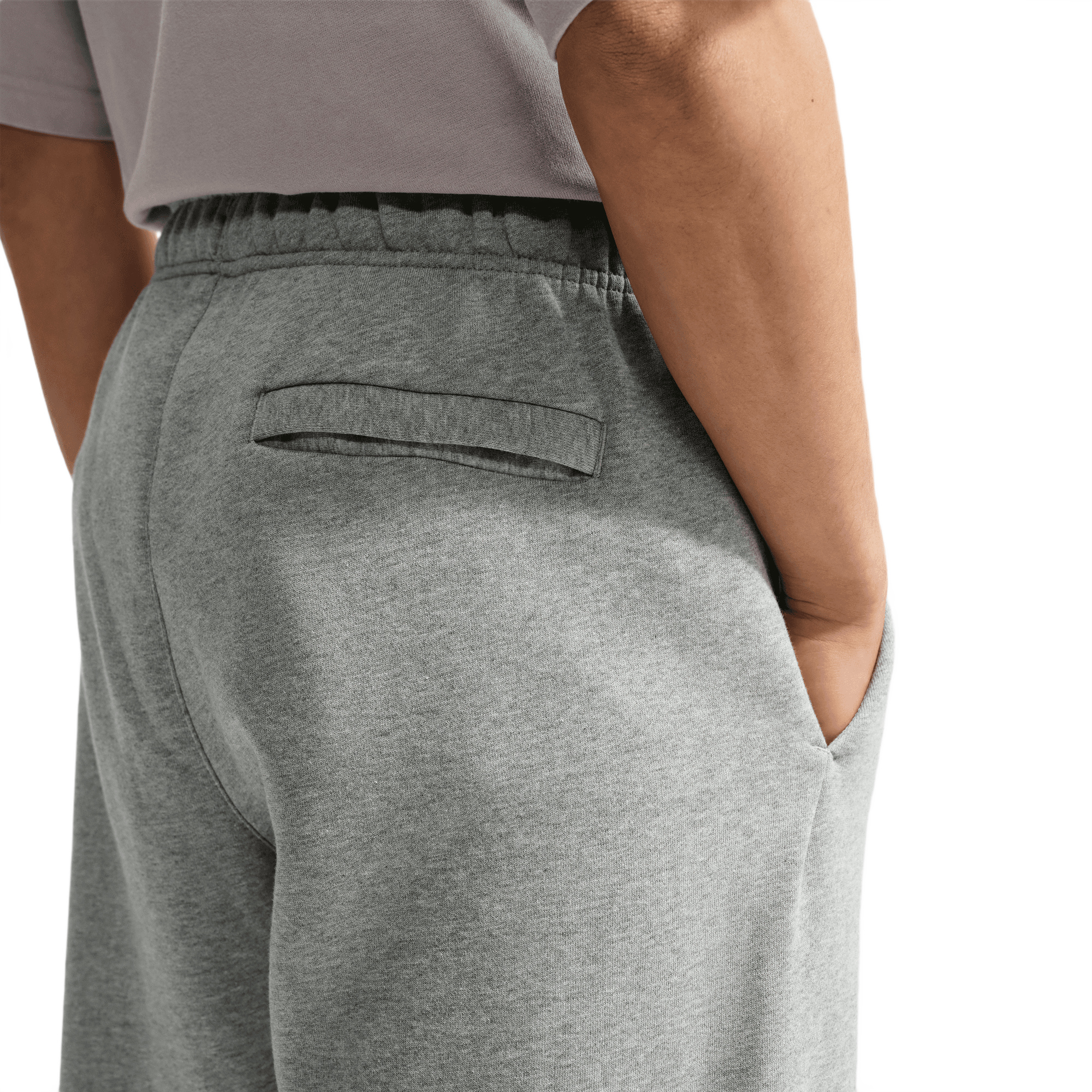 Nike Men's Solo Swoosh Bungee Pants - GREY Thumbnail View 4