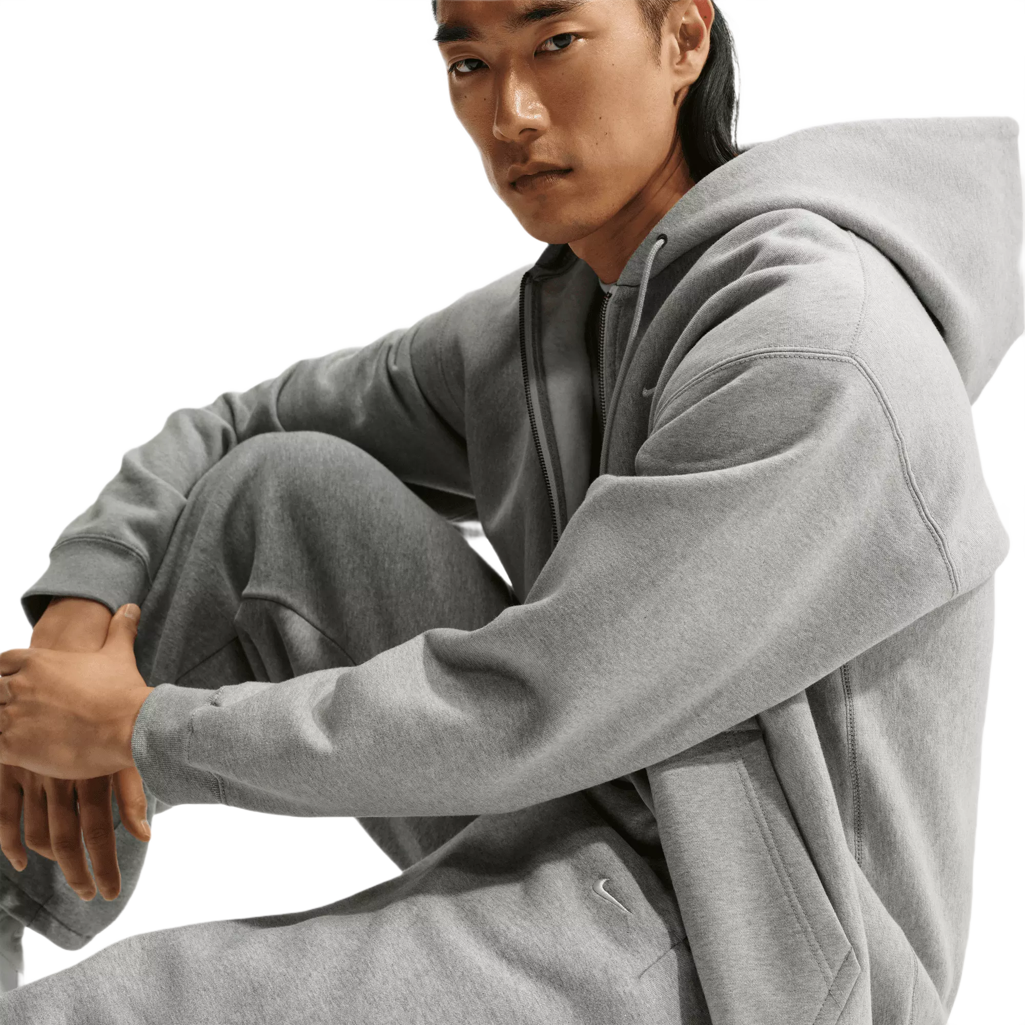 Nike Men's Solo Swoosh Bungee Pants - GREY
