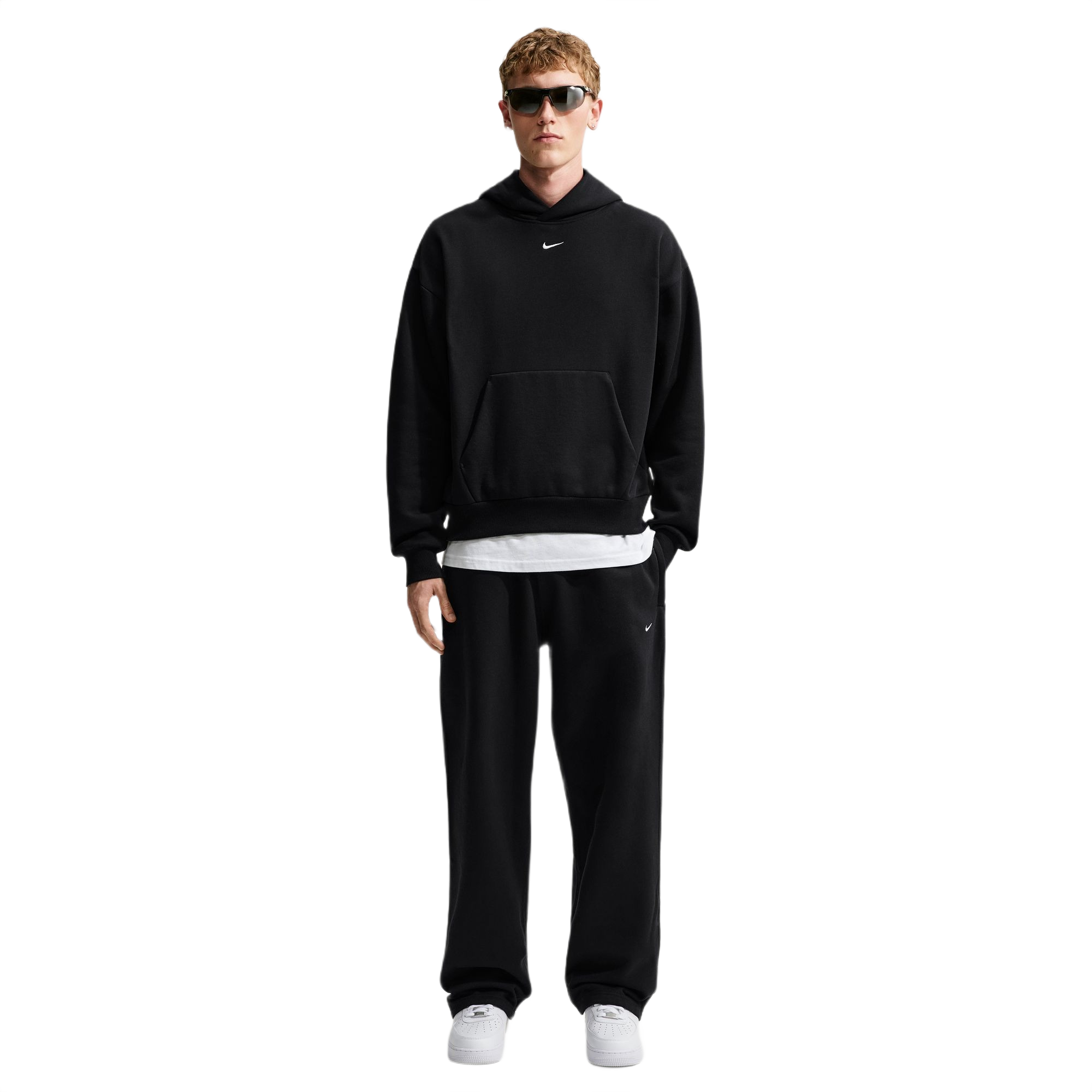 Nike Men's Solo Fleece Pullover Hoodie - Black - BLACK Thumbnail View 1