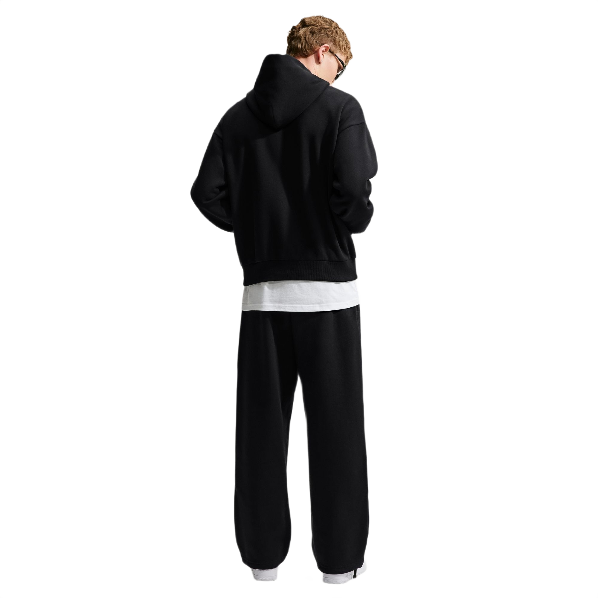 Nike Men's Solo Fleece Pullover Hoodie - Black - BLACK Thumbnail View 2