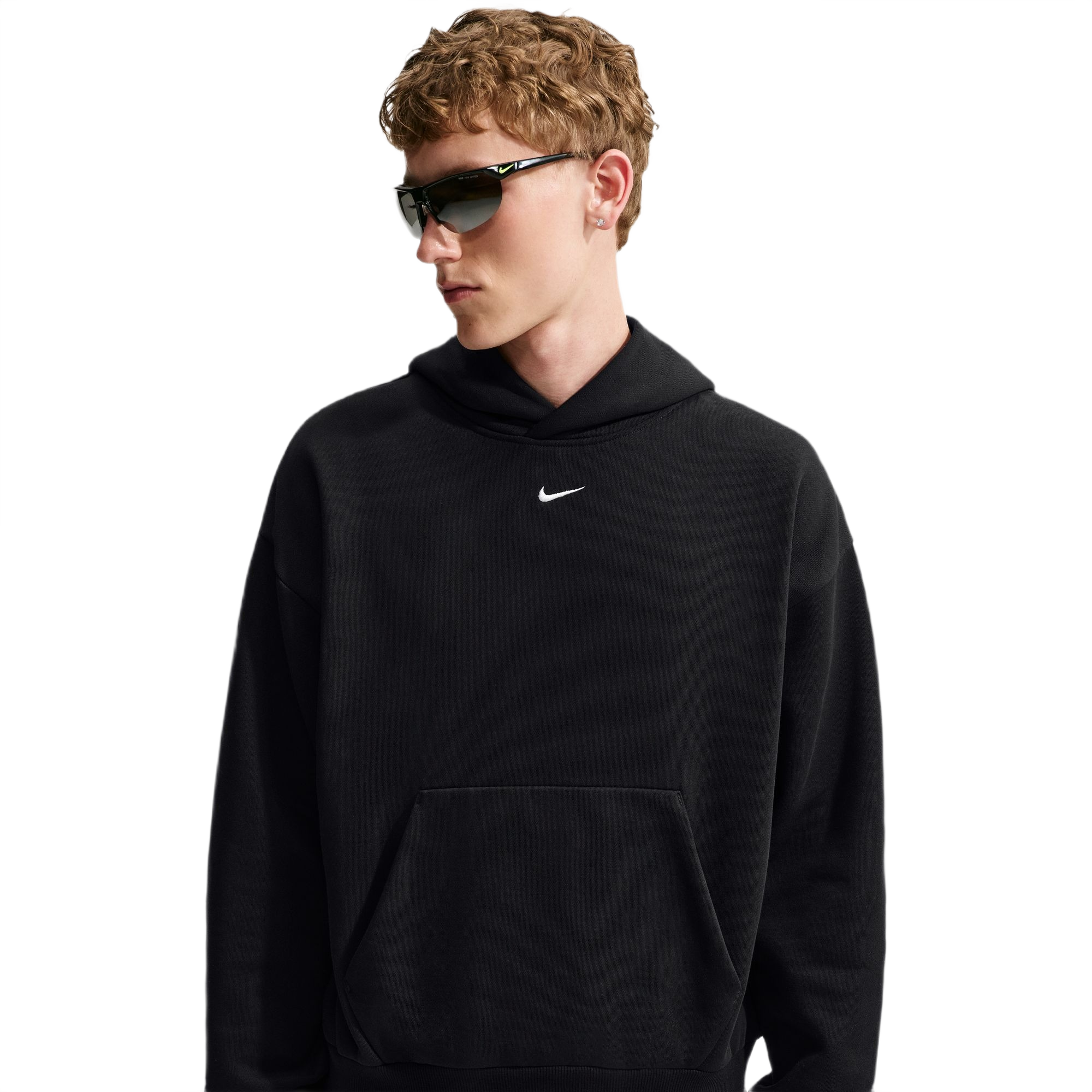 Nike Men's Solo Fleece Pullover Hoodie - Black - BLACK Thumbnail View 3