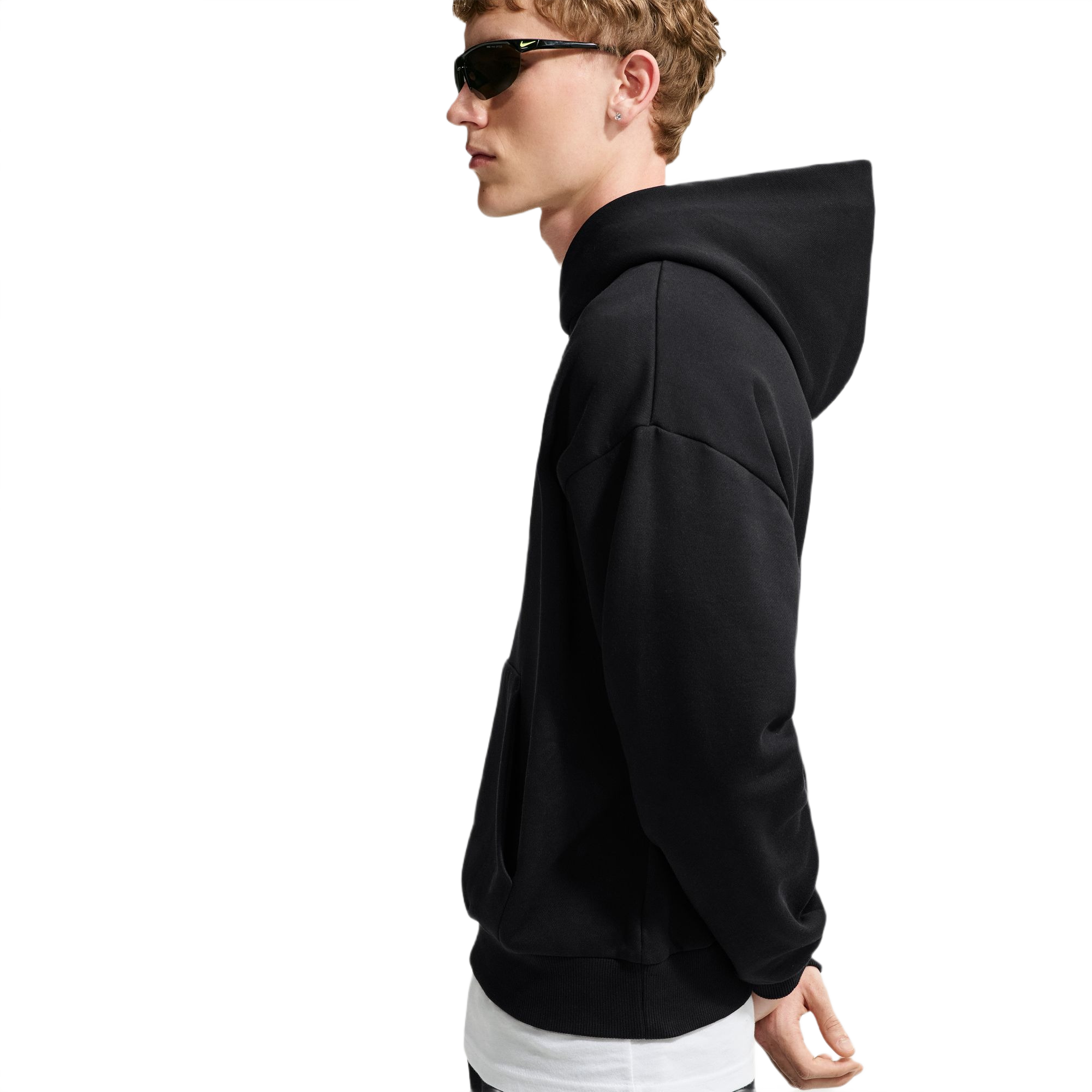 Nike Men's Solo Fleece Pullover Hoodie - Black - BLACK Thumbnail View 5