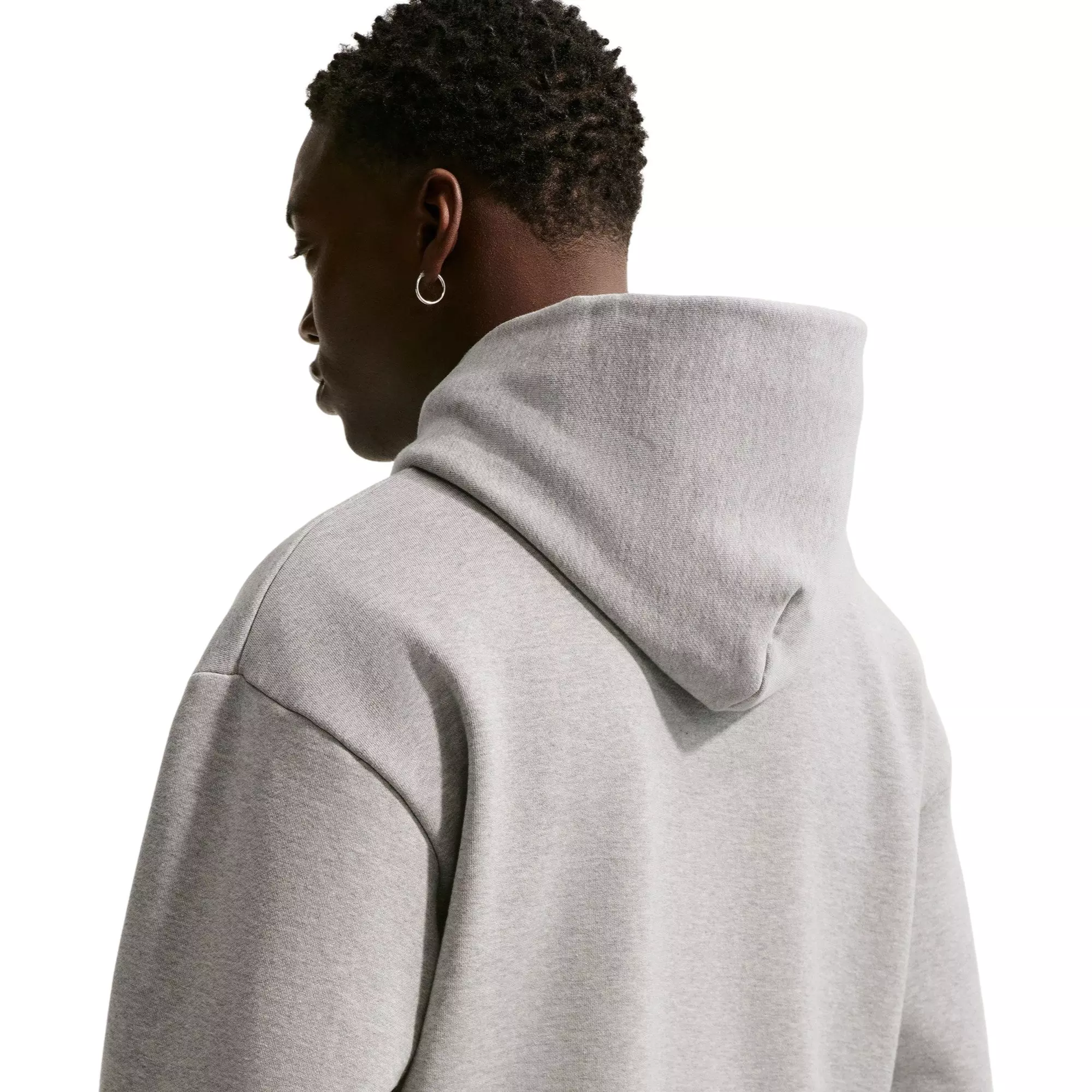 Nike Men's Solo Swoosh Fleece Pullover Hoodie - Grey - GREY