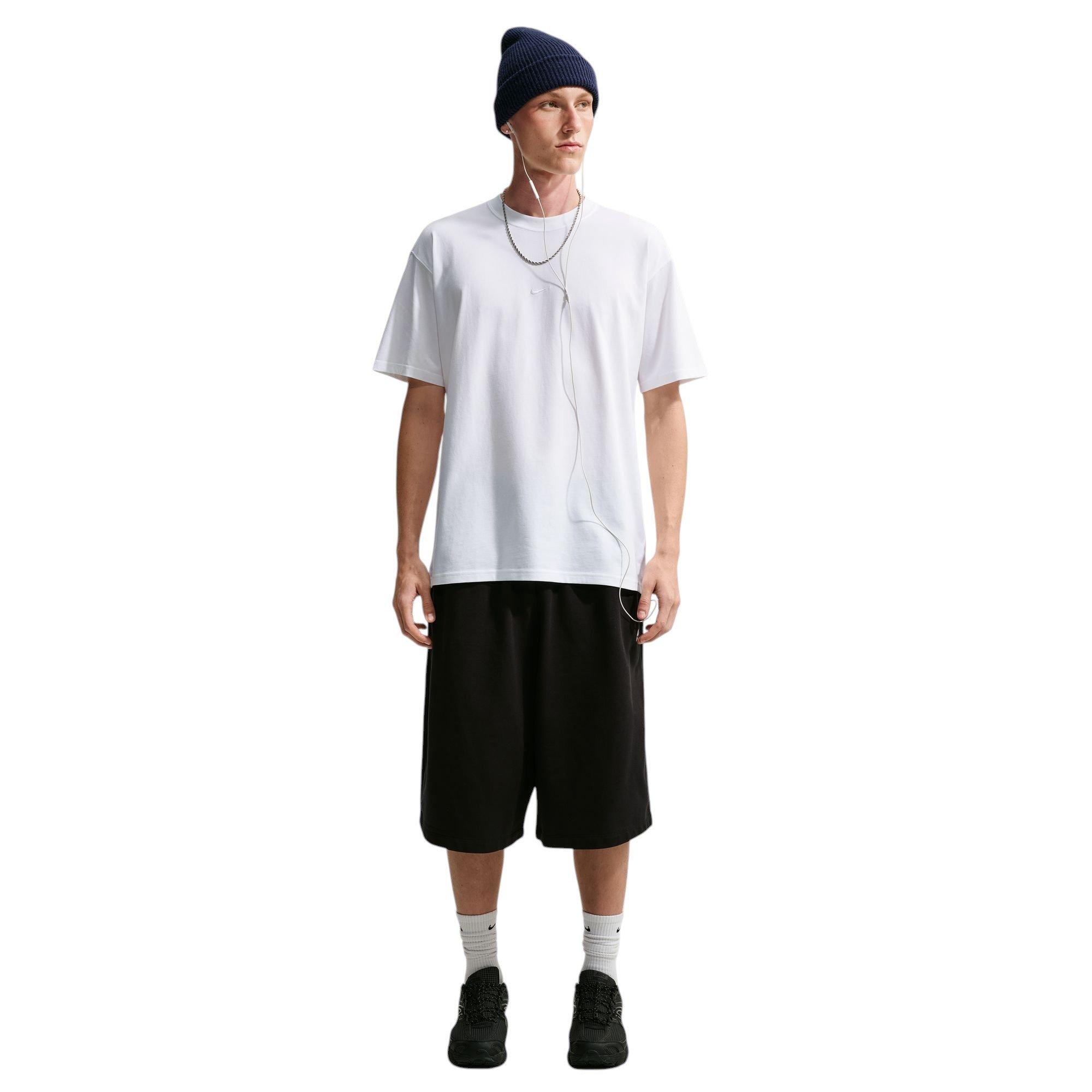 Nike Men's Sportswear Solo Swoosh Tee - White/Black - WHITE/BLACK