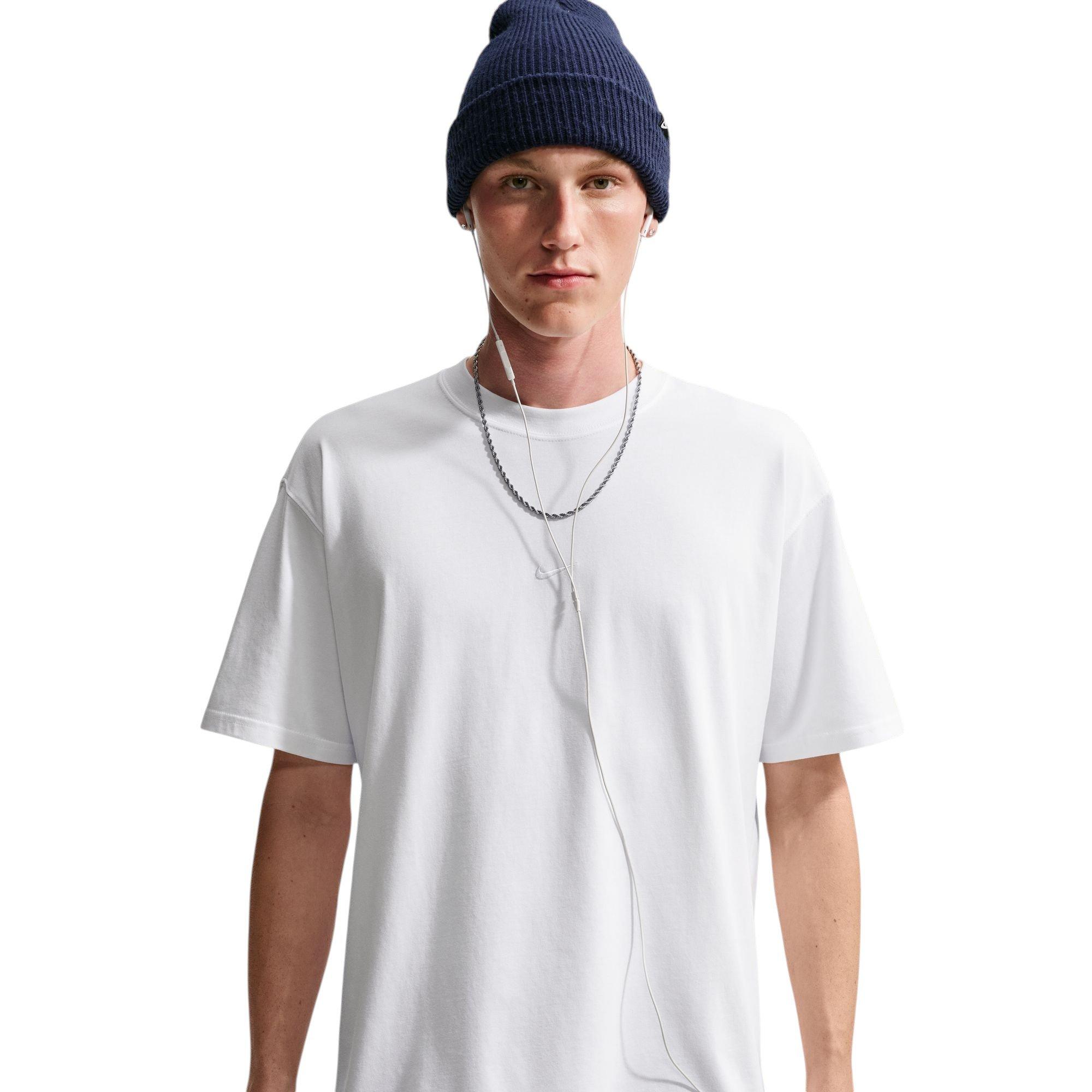 Nike Men's Sportswear Solo Swoosh Tee - White/Black - WHITE/BLACK