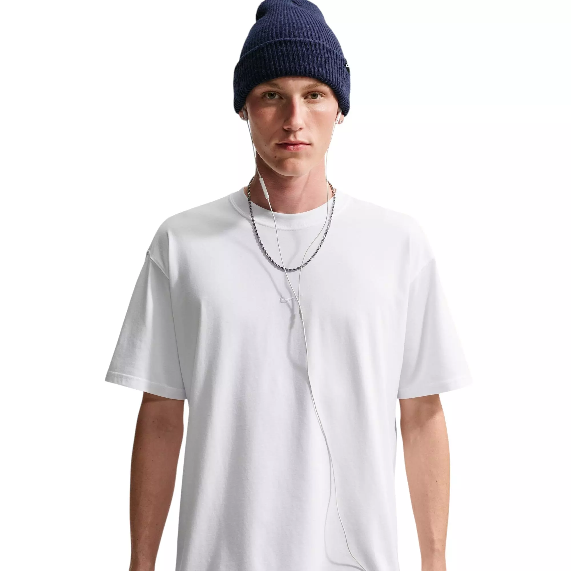 Nike Men's Sportswear Solo Swoosh Tee - White/Black - WHITE/BLACK