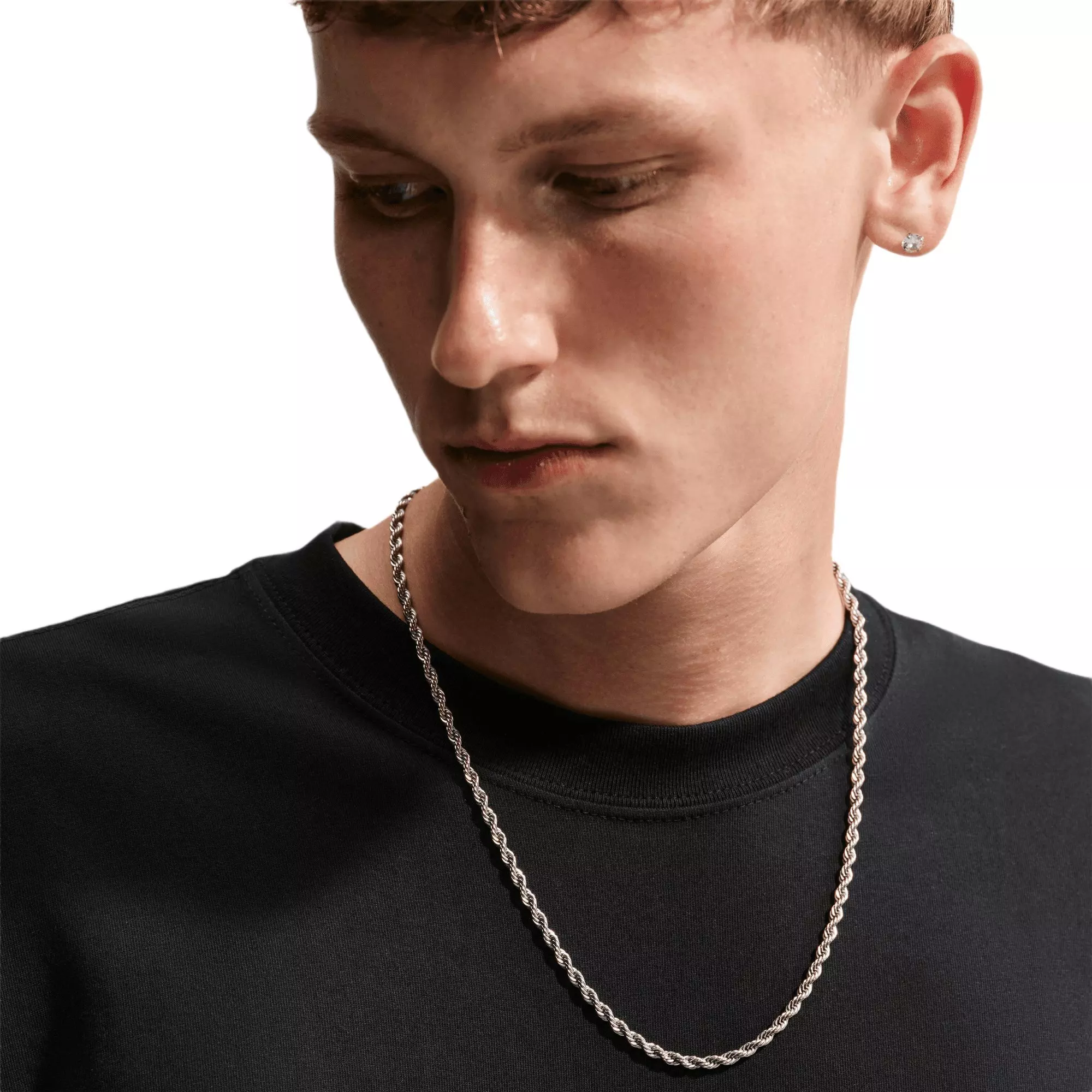Nike Men's Sportswear Solo Swoosh Tee - BLACK/WHITE