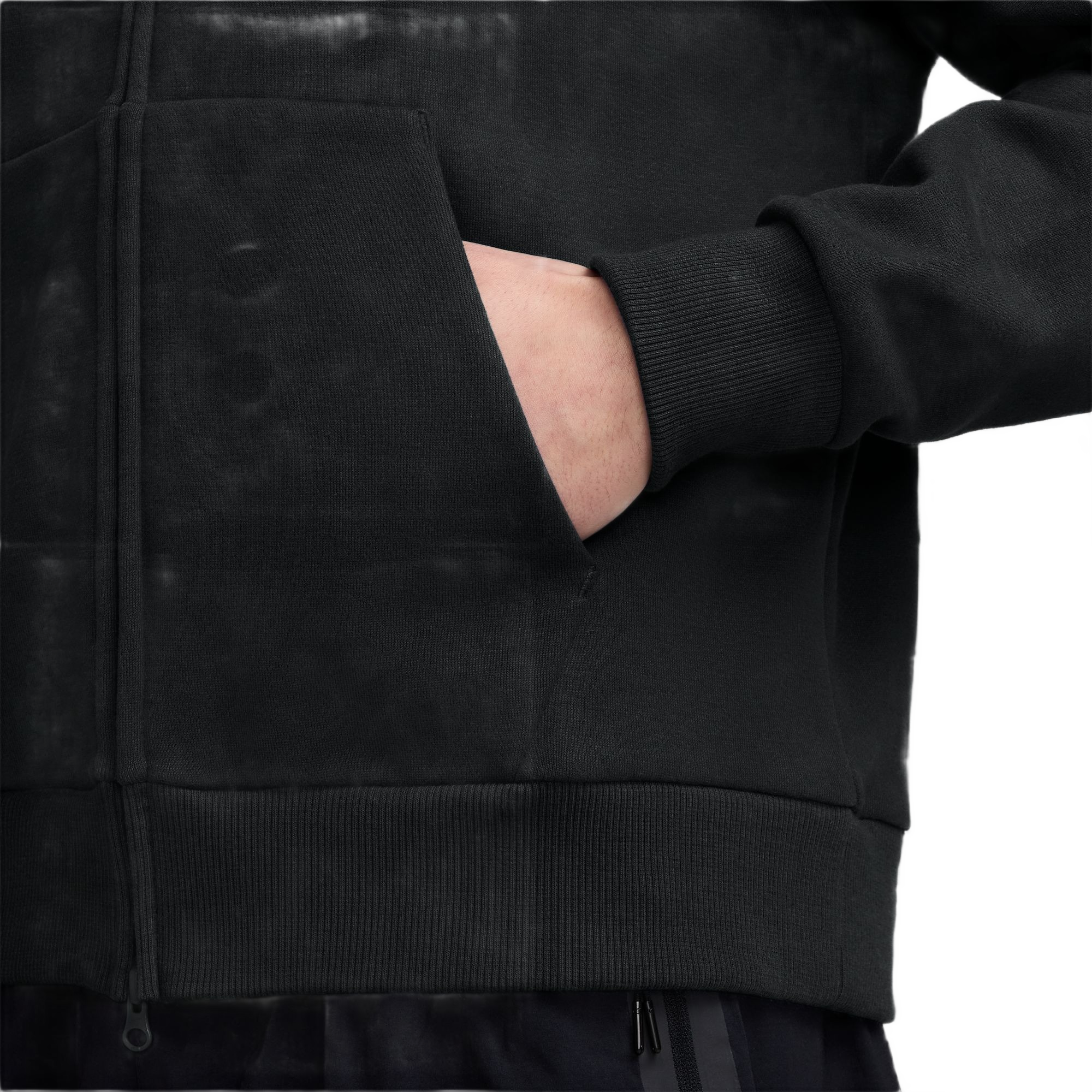 Nike Men's Solo Swoosh Full-Zip Jacket - BLACK Thumbnail View 3