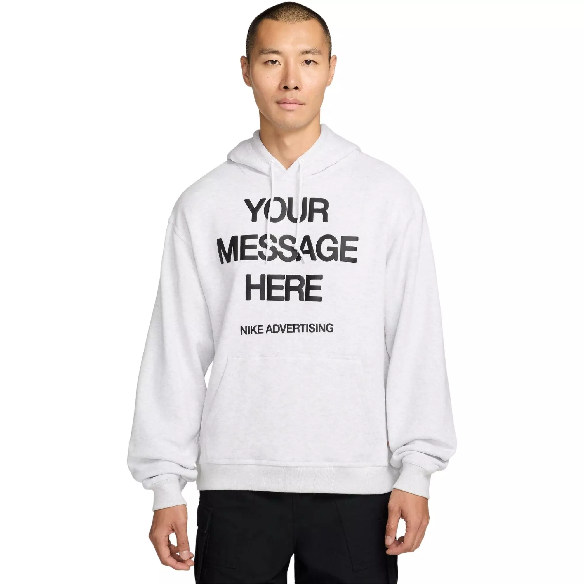 Nike Men's "Your Message Here" Fleece Pullover Hoodie - Grey - GREY