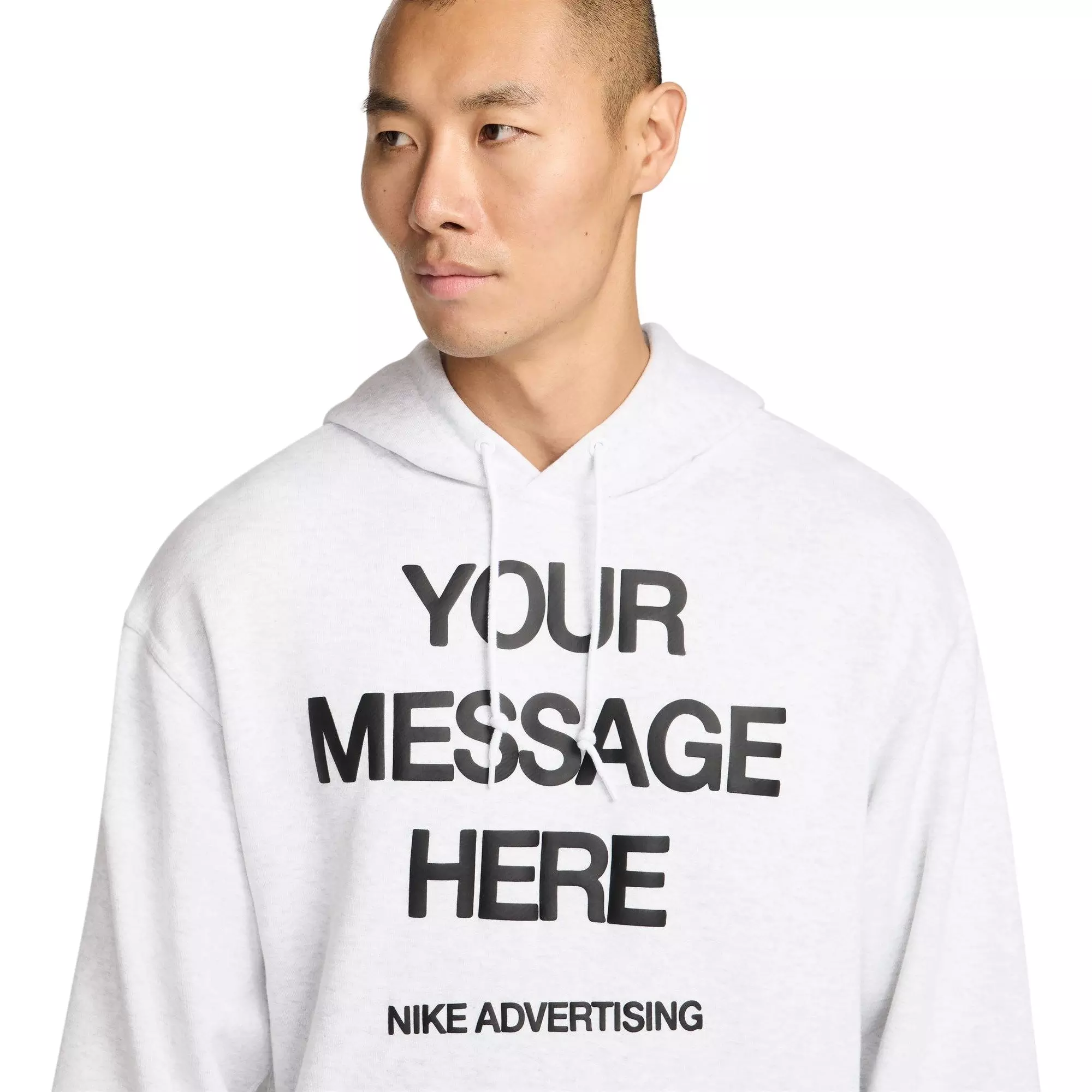 Nike Men's "Your Message Here" Fleece Pullover Hoodie - Grey - GREY