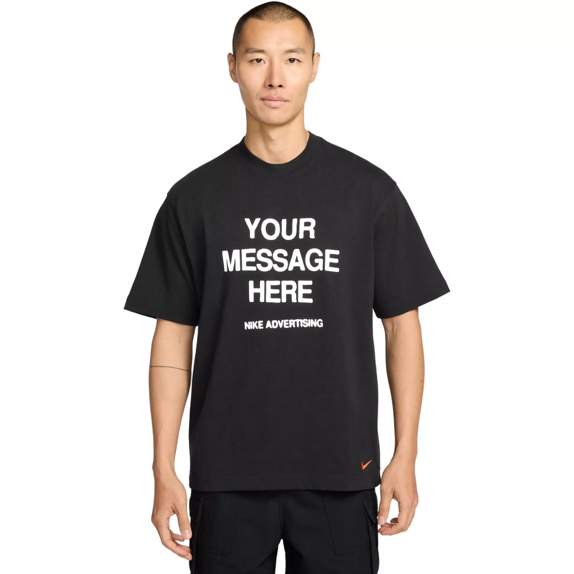 Nike Men's Sportswear Your Message Here Graphic Tee - BLACK/WHITE
