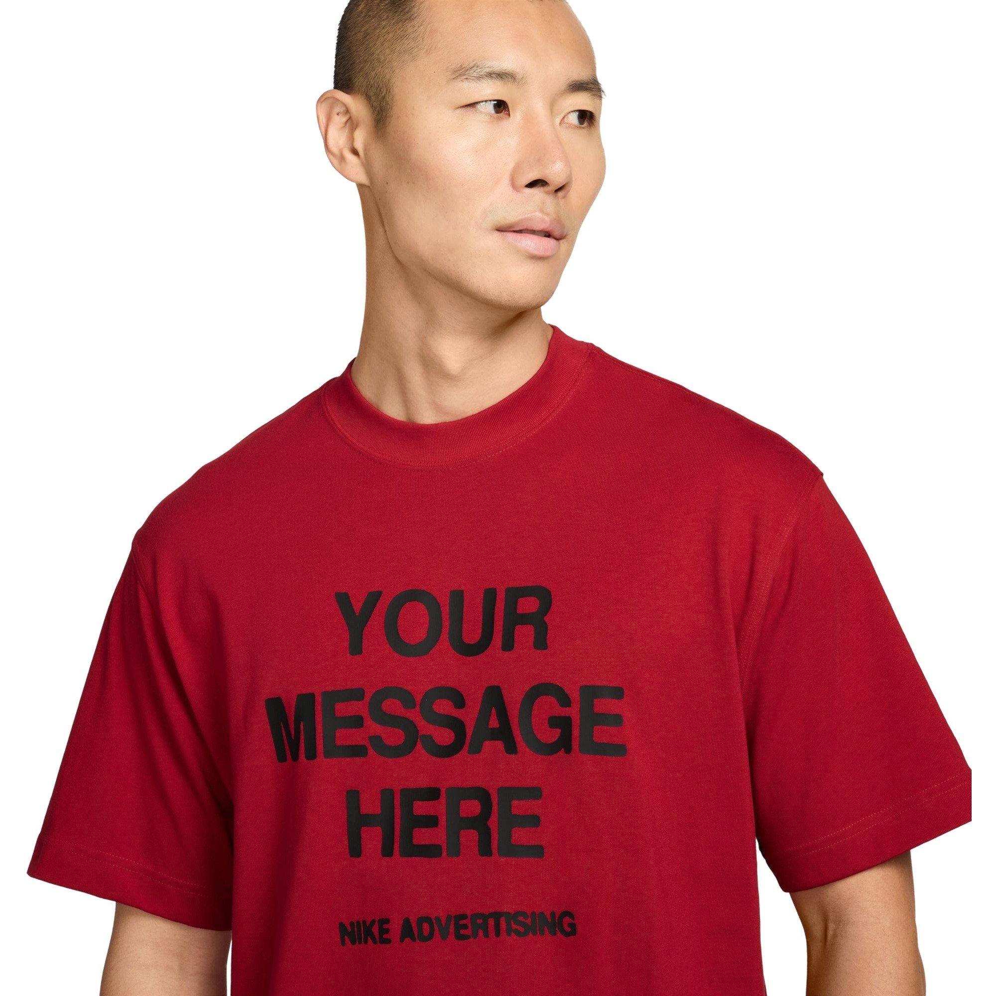 Nike Men's Sportswear Your Message Here Tee - RED Thumbnail View 3