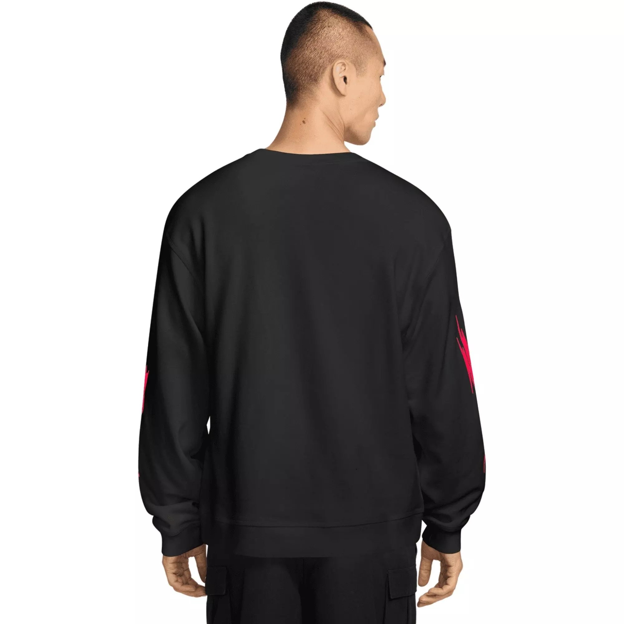 Nike Men's "Your Message Here" Fleece Crew-Neck Sweatshirt - BLACK