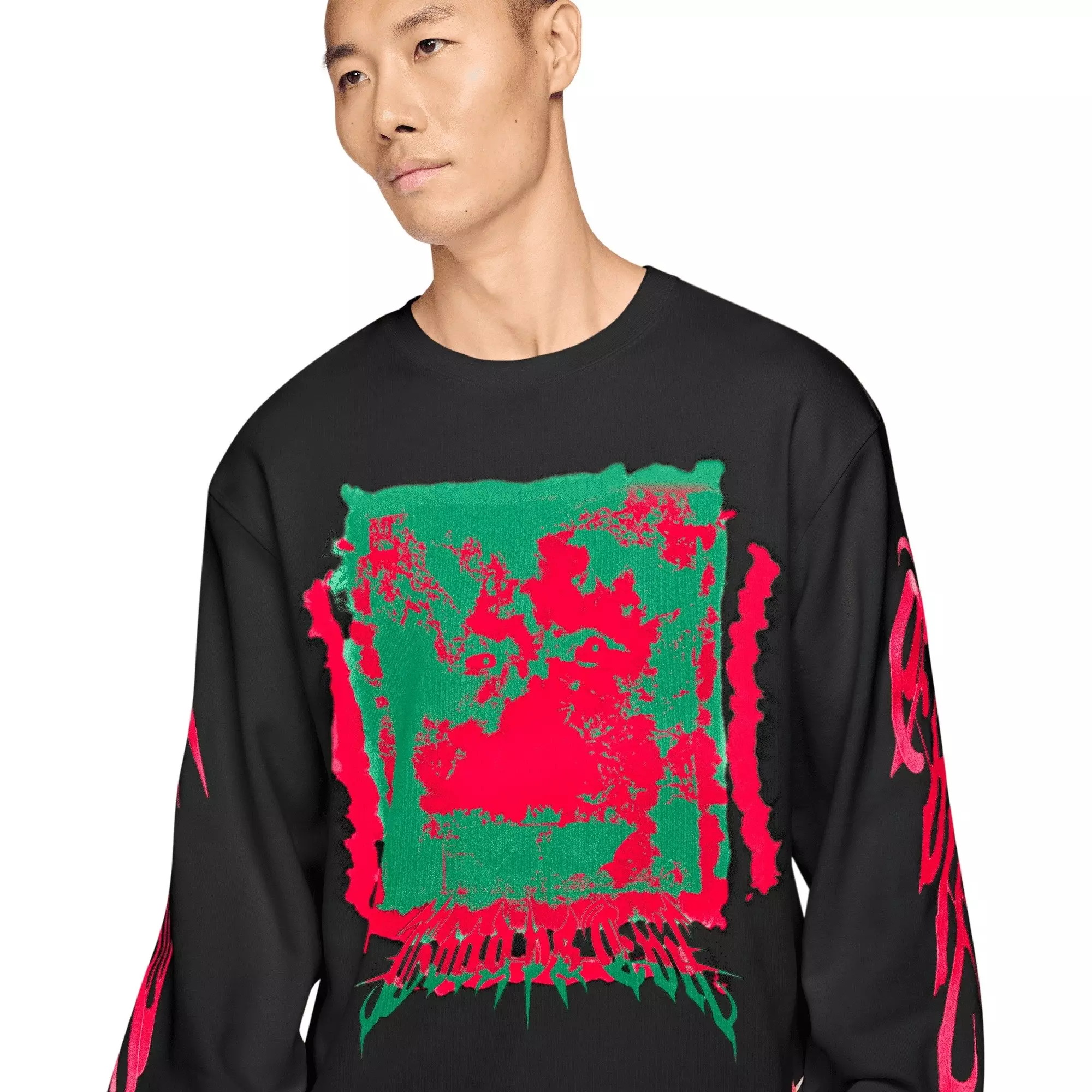 Nike Men's "Your Message Here" Fleece Crew-Neck Sweatshirt - BLACK