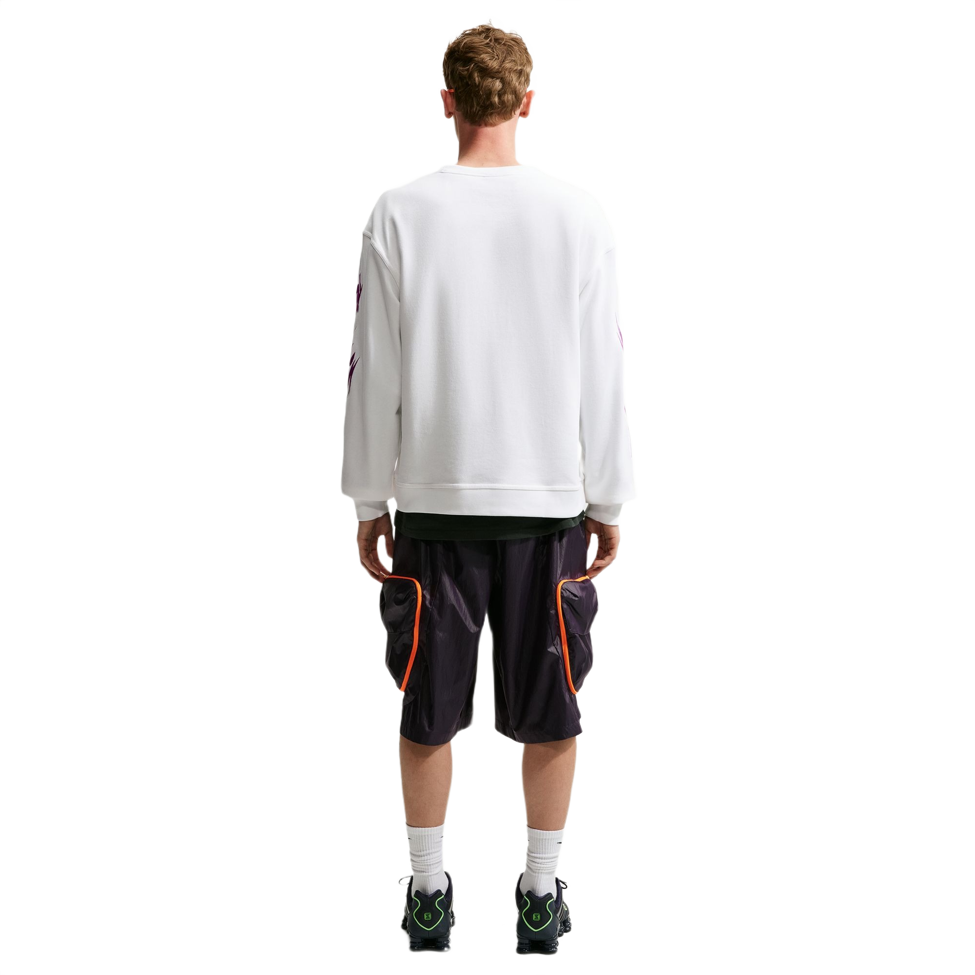 Nike Men's "Your Message Here" Fleece Crew-Neck Sweatshirt - White - WHITE Thumbnail View 2