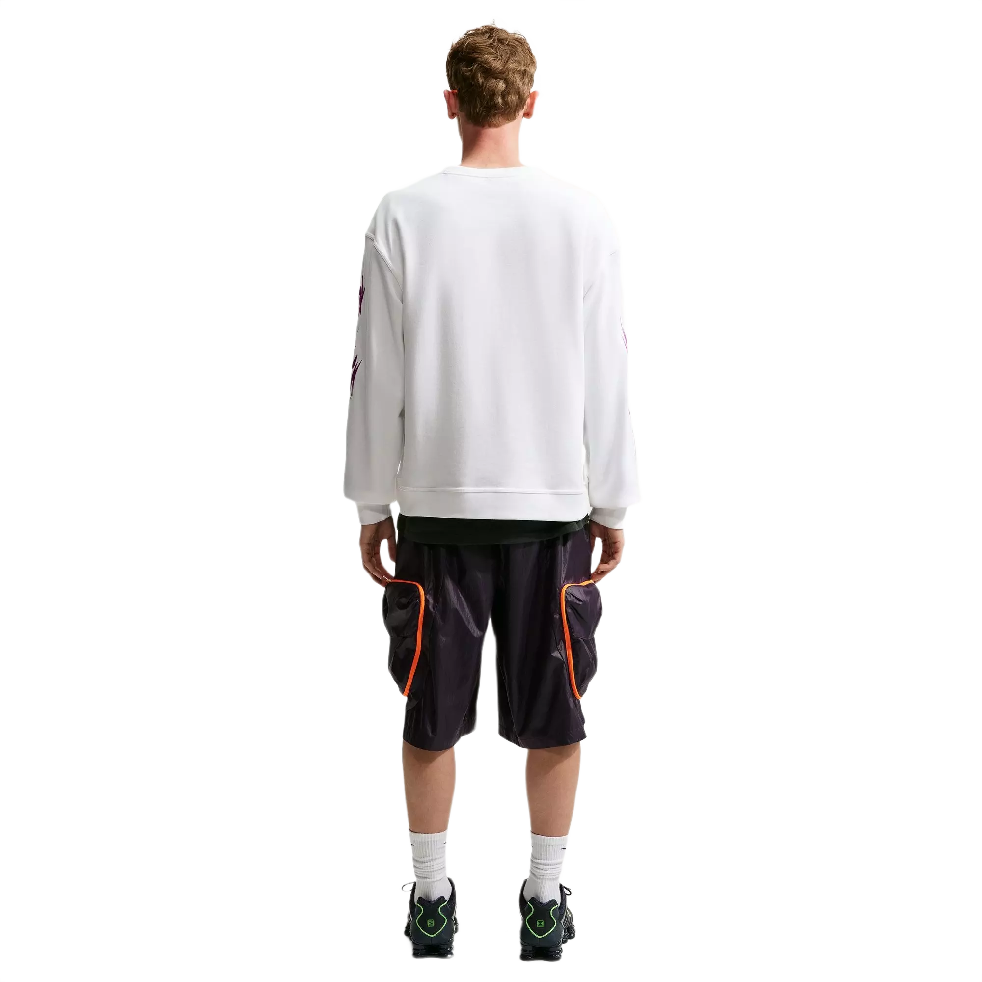 Nike Men's "Your Message Here" Fleece Crew-Neck Sweatshirt - White - WHITE