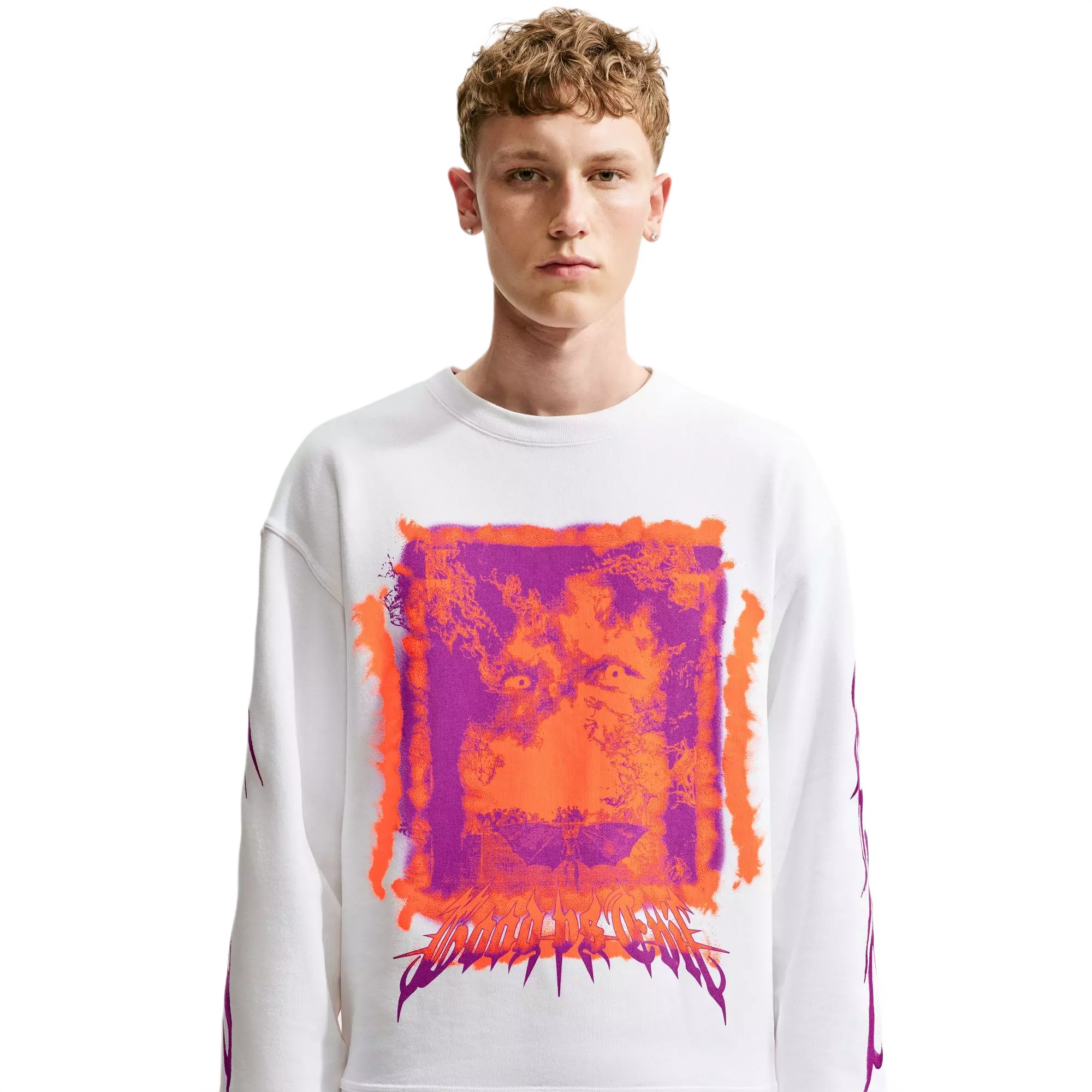 Nike Men's "Your Message Here" Fleece Crew-Neck Sweatshirt - White - WHITE