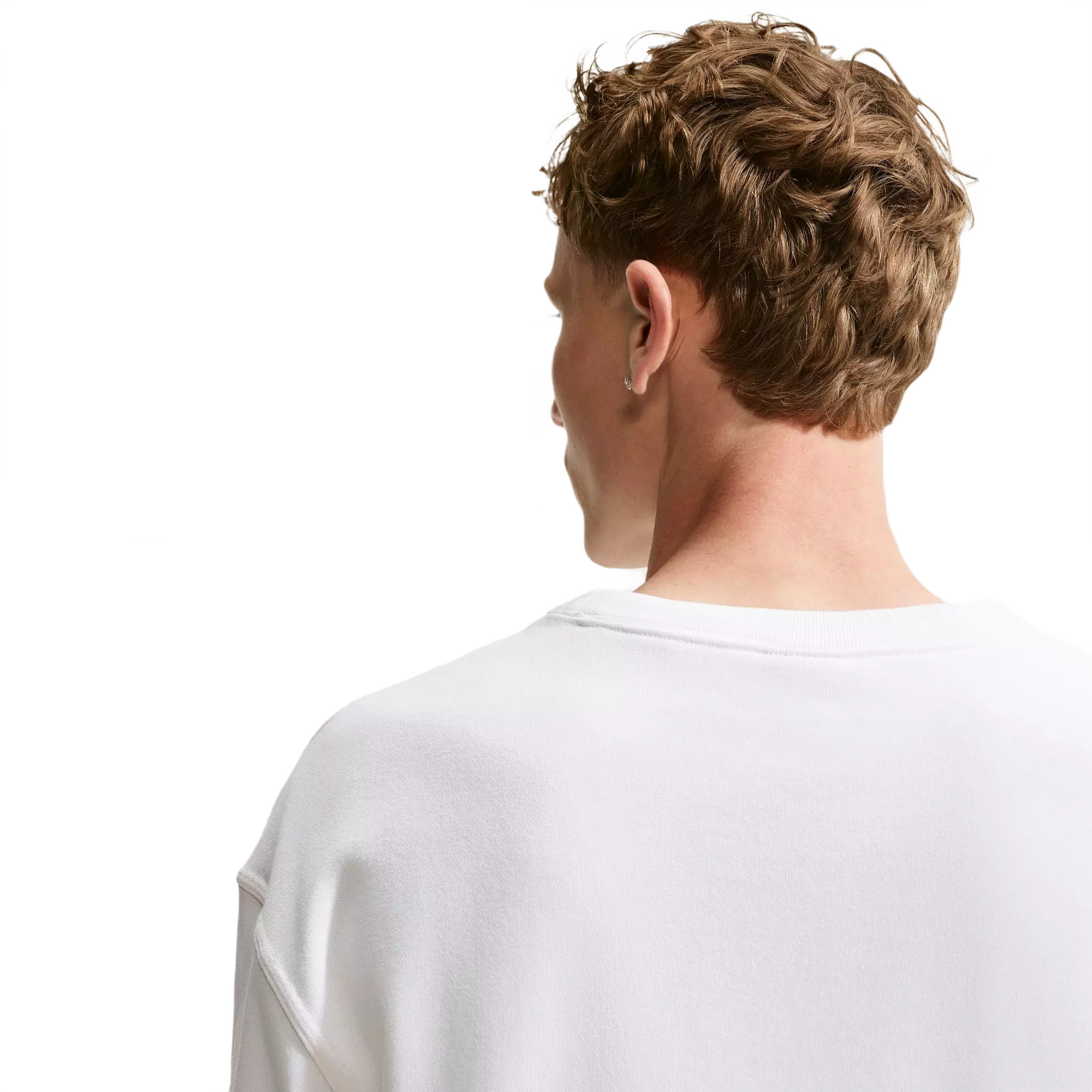 Nike Men's "Your Message Here" Fleece Crew-Neck Sweatshirt - White - WHITE
