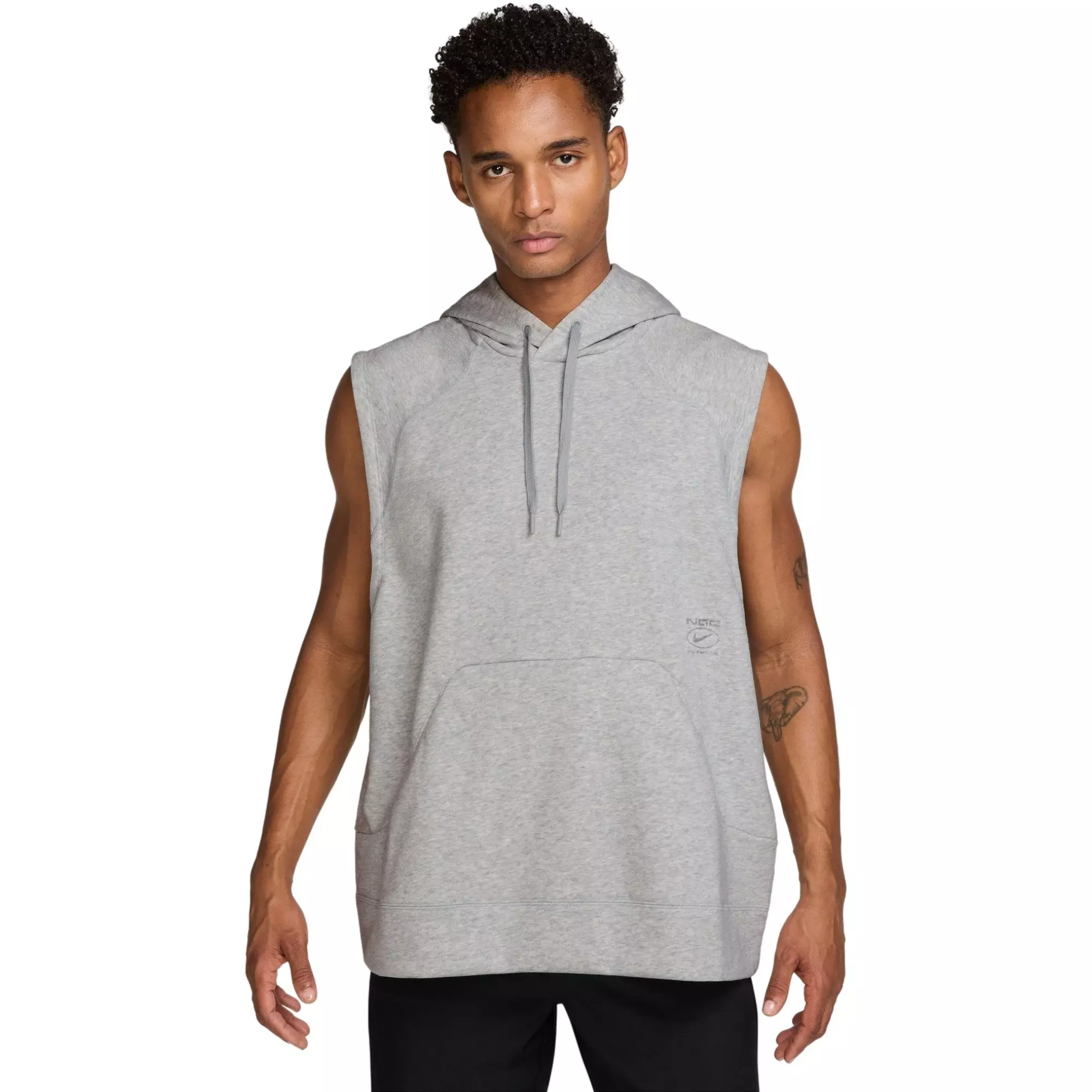 Nike Men's NAC Dri-FIT Sleeveless Fleece Hoodie - GREY