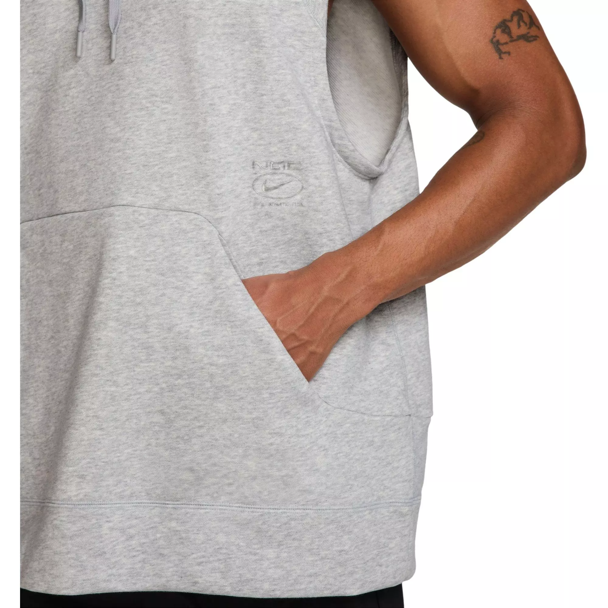 Nike Men's NAC Dri-FIT Sleeveless Fleece Hoodie - GREY