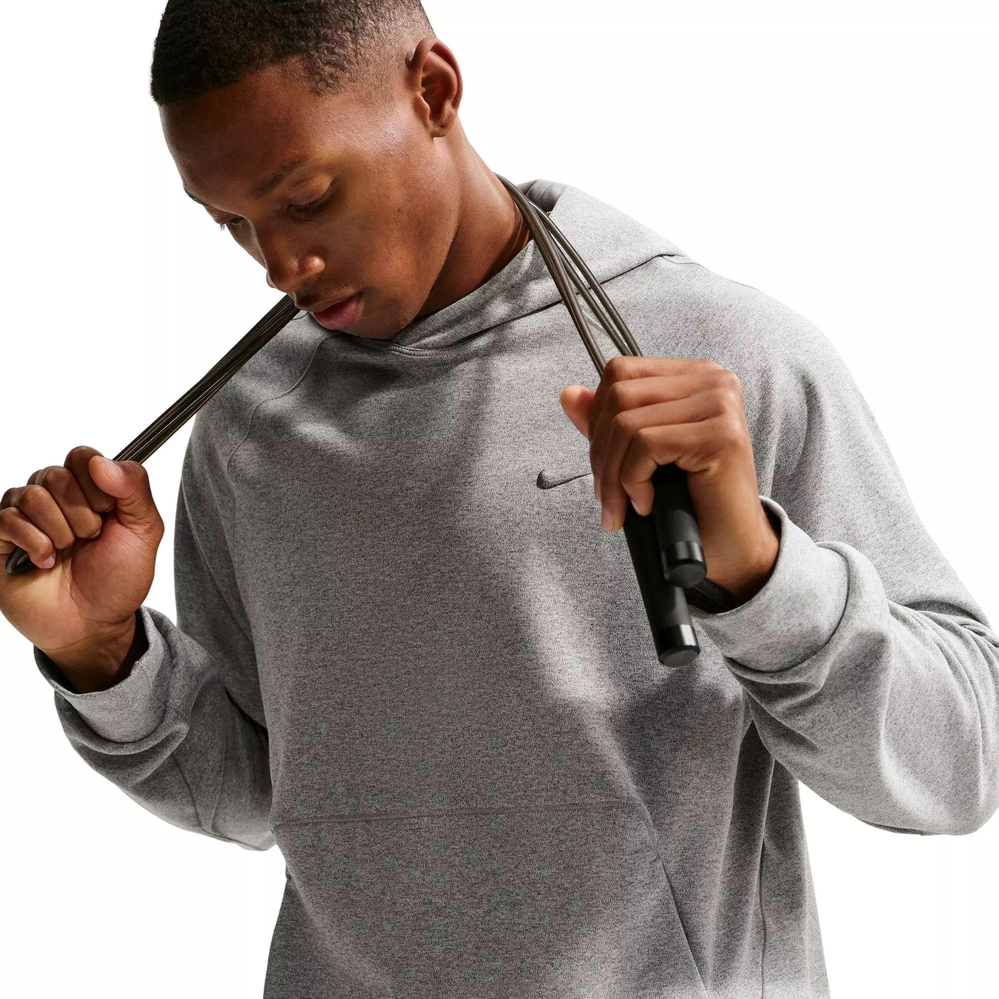 Nike Men's Primary NanoKnit Dri-FIT UV Protection Pullover Performance Hoodie-Grey - GREY
