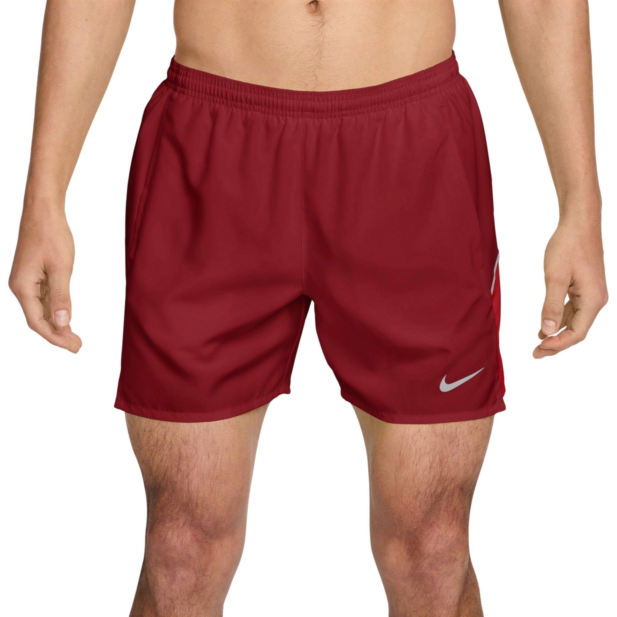Nike Men's Miler Dri-FIT 5" Brief-Lined Running Shorts - Red - RED Thumbnail View 1